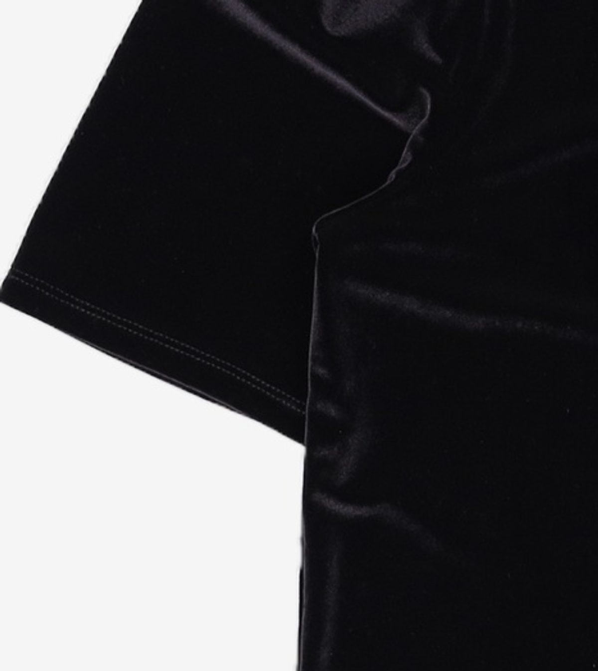비뮤즈맨션(BEMUSE MANSION) Velvet curved tee - Black 34