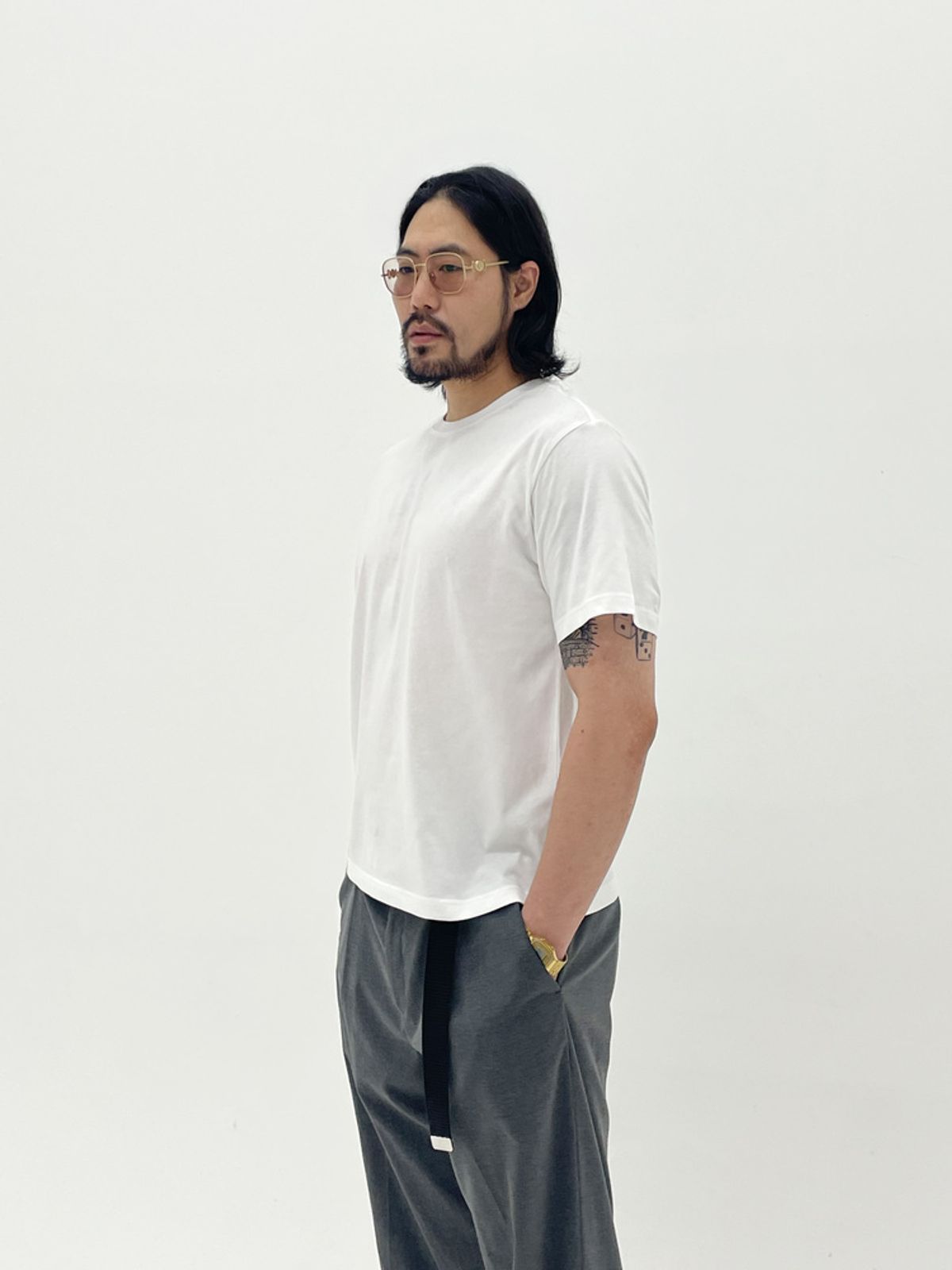 행텐(HANGTEN) 남성 코튼 라운드넥 크롭 반팔 티셔츠_003(10570-031-492-69)
