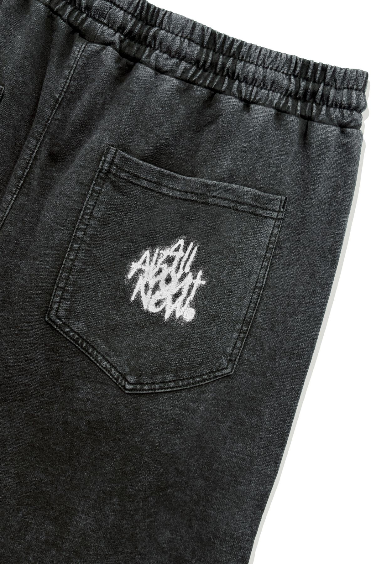 올어바웃뉴(ALL ABOUT NEW) 망점 솔트 워싱 7부 팬츠 블랙 ANA2RM13ABK