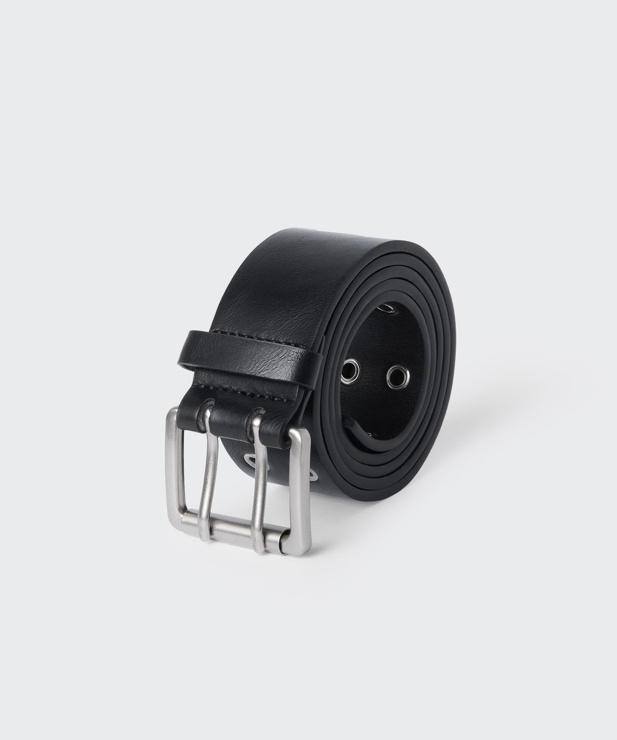 무신사 스탠다드 우먼(MUSINSA STANDARD WOMAN) 우먼즈 신세틱 레더 아일렛 더블 핀 벨트_40mm