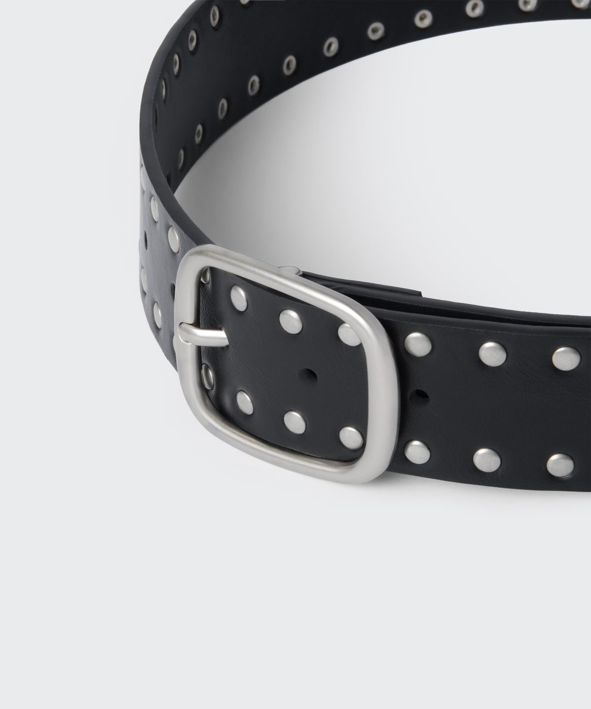 무신사 스탠다드 우먼(MUSINSA STANDARD WOMAN) 우먼즈 신세틱 레더 더블 로우 스터드 벨트_40mm