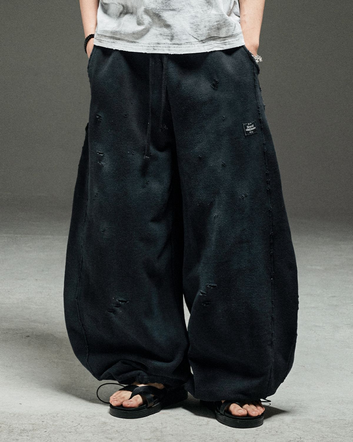 뭉(MWOONG) Destroyed P dusty black B