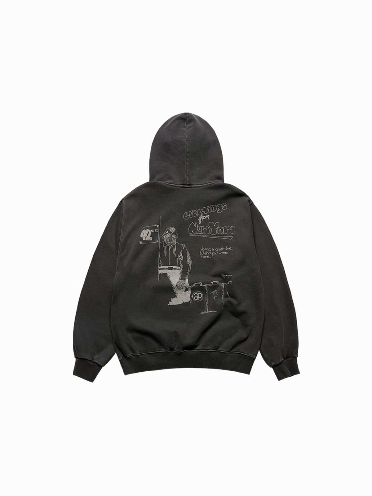 아크메드라비(ACME DE LA VIE) JMB GREETINGS FROM NEW YORK PIGMENT HOODIE