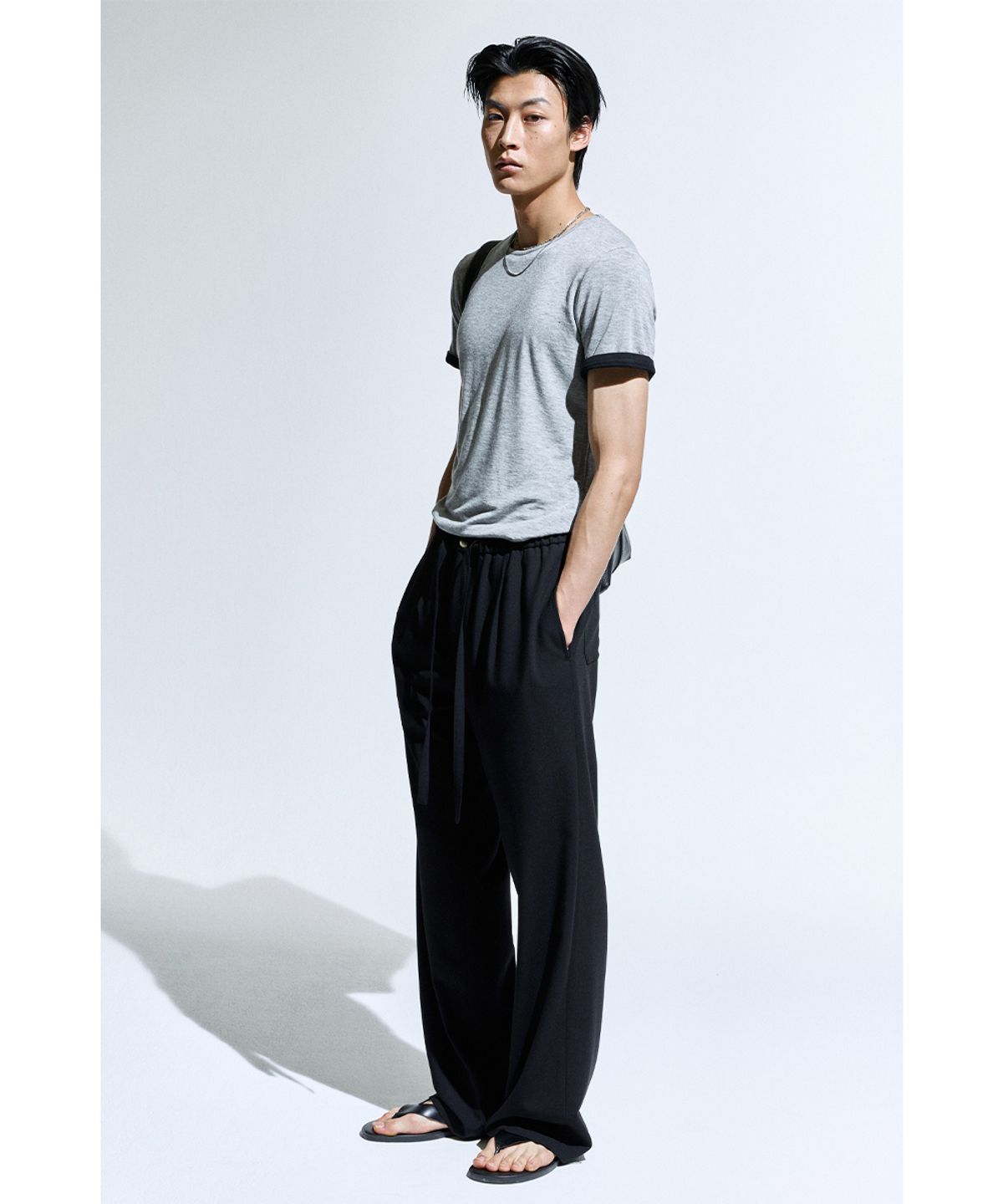 세비지(SAVAGE) String Dinner Trousers - Black