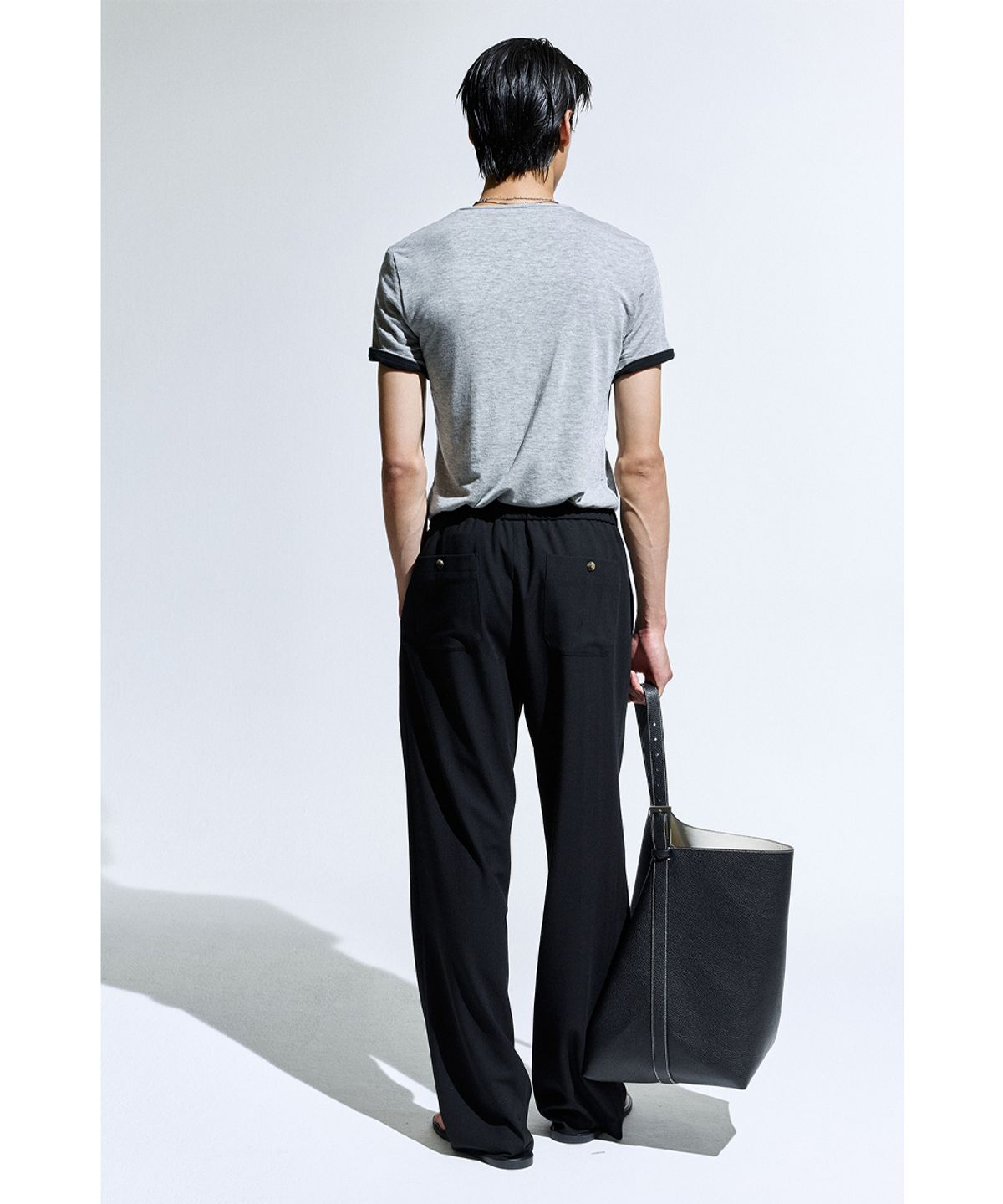 세비지(SAVAGE) String Dinner Trousers - Black