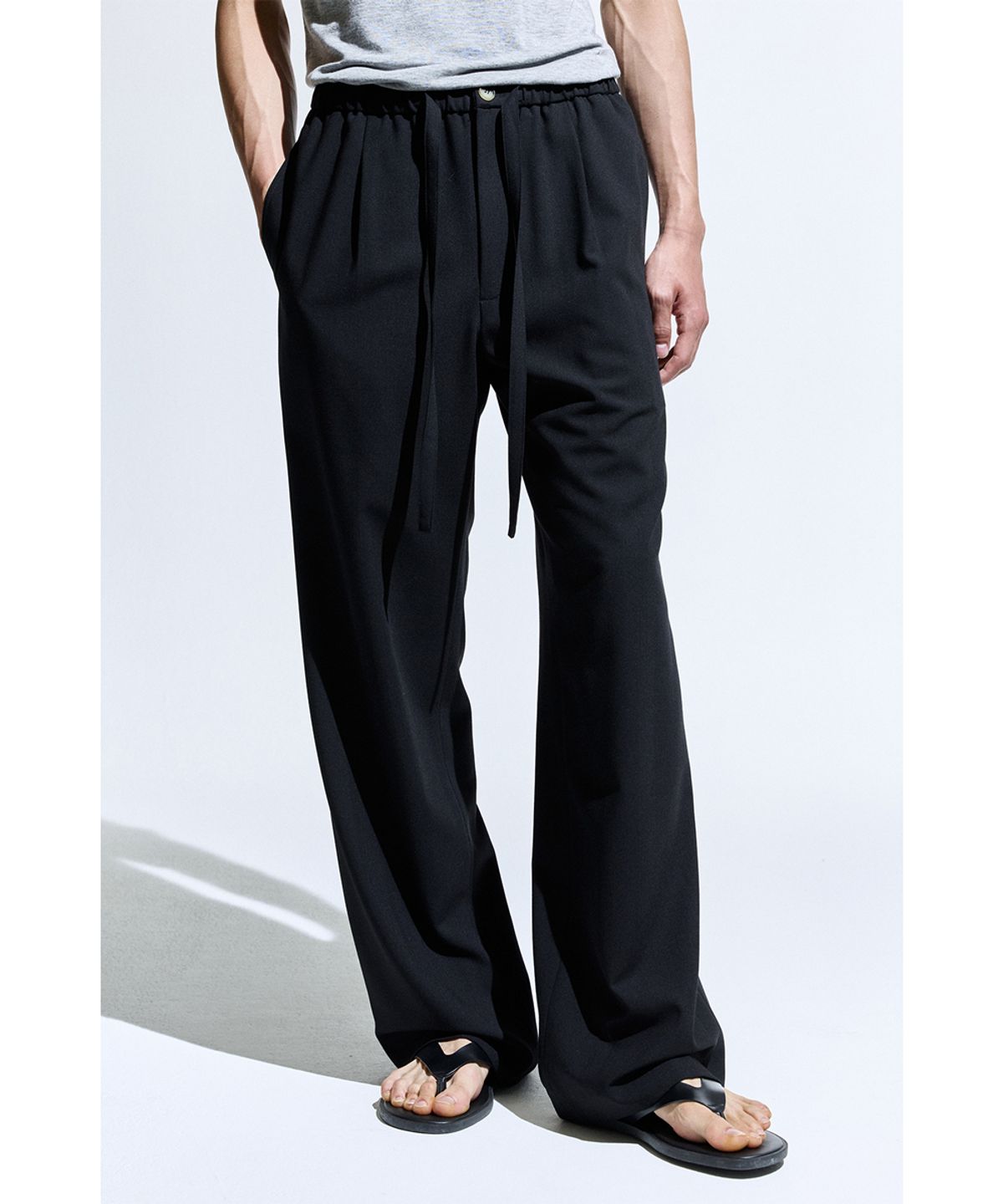 세비지(SAVAGE) String Dinner Trousers - Black