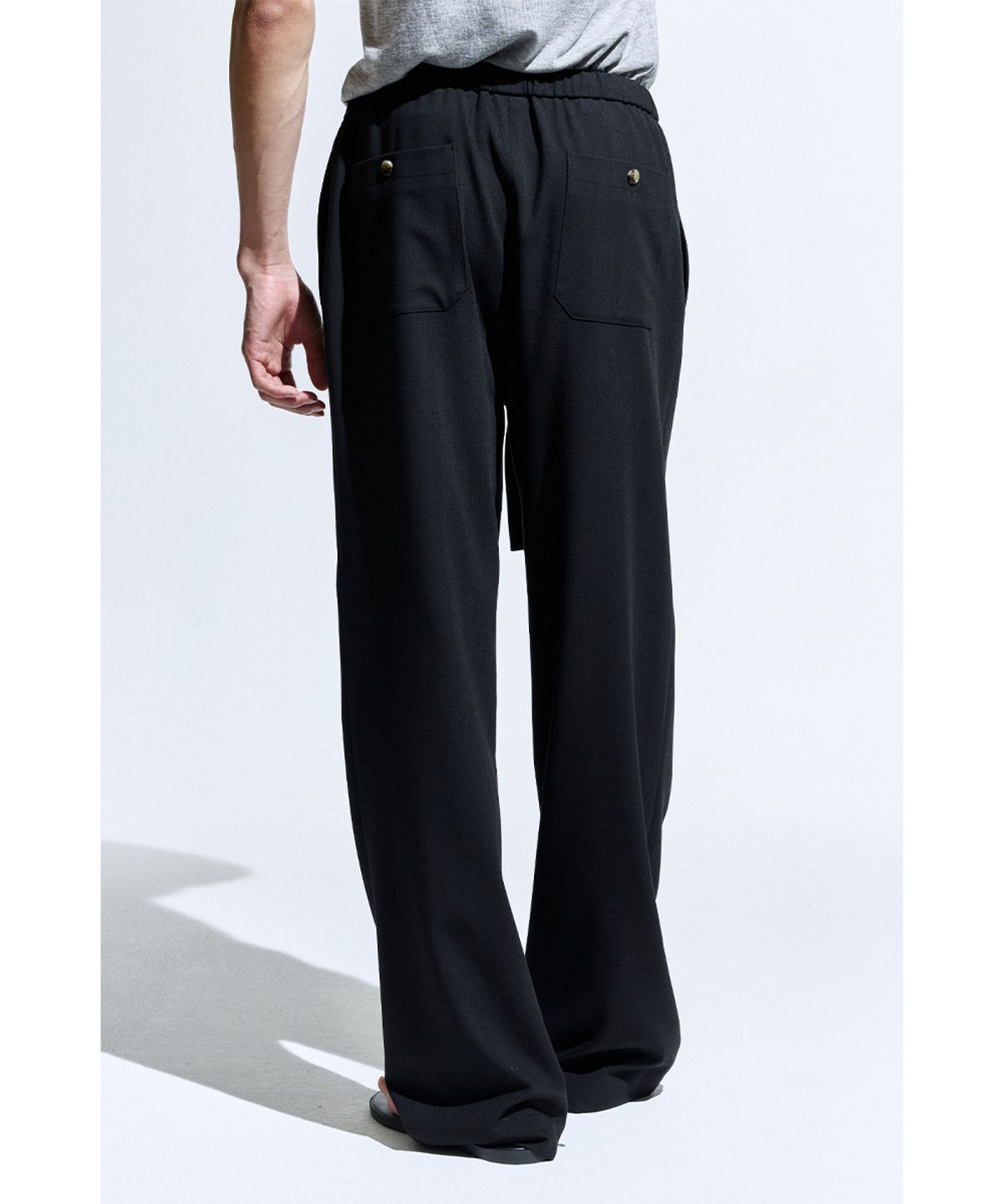 세비지(SAVAGE) String Dinner Trousers - Black