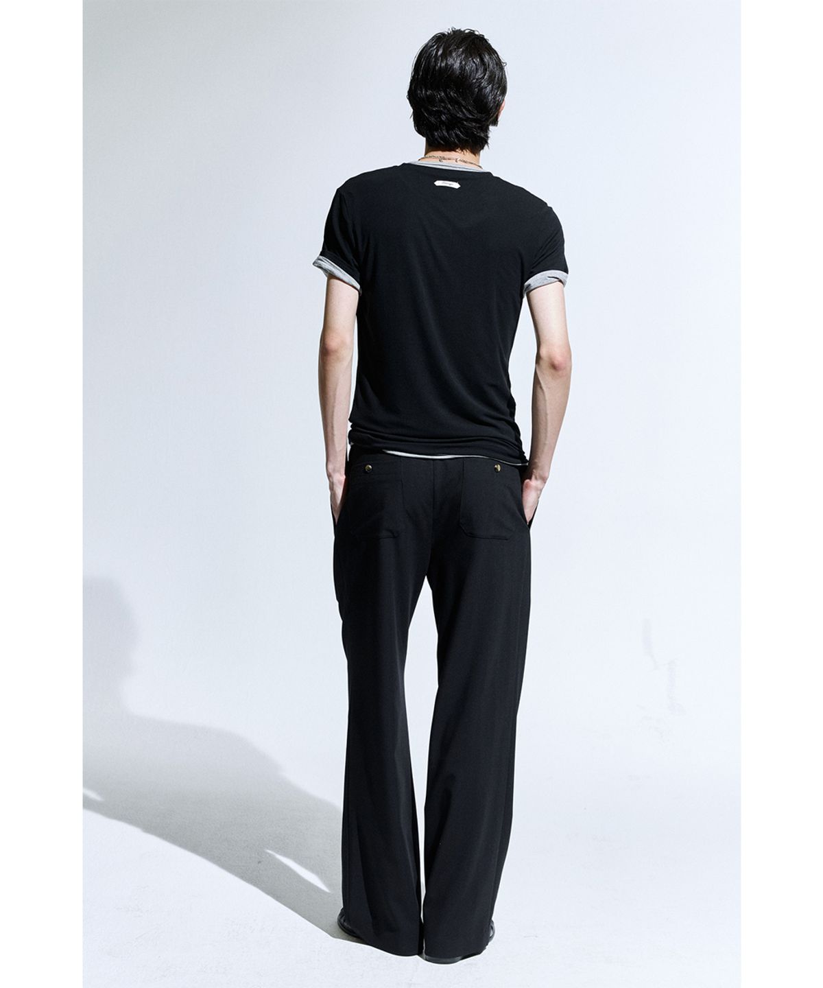 세비지(SAVAGE) String Dinner Trousers - Black
