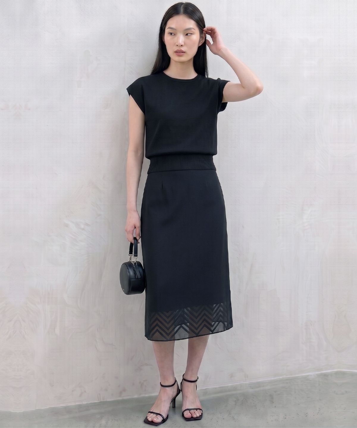 킴도(KIMDOH) Arlo Ribbed Round Cap Top Black