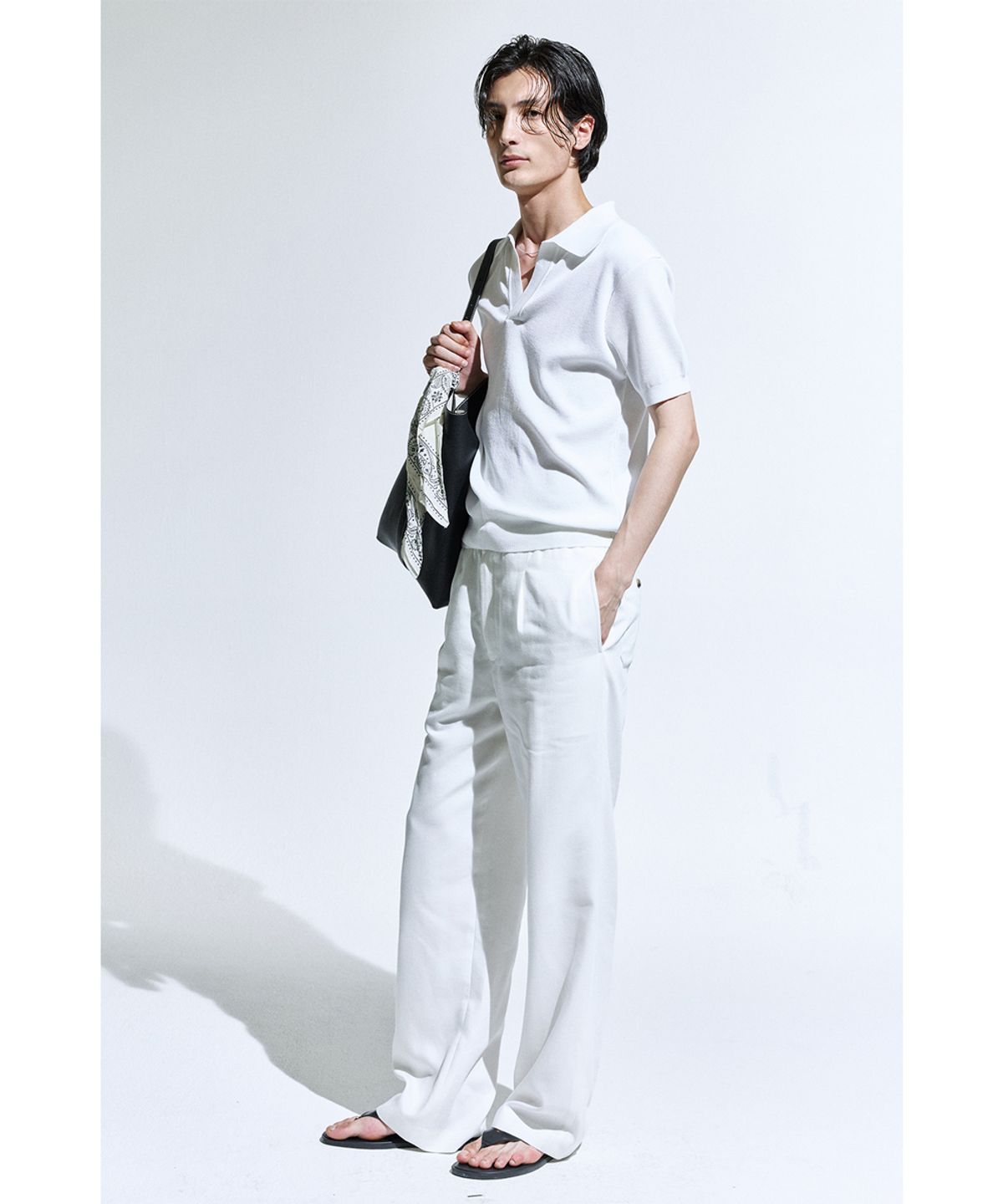세비지(SAVAGE) String Dinner Trousers - Ivory