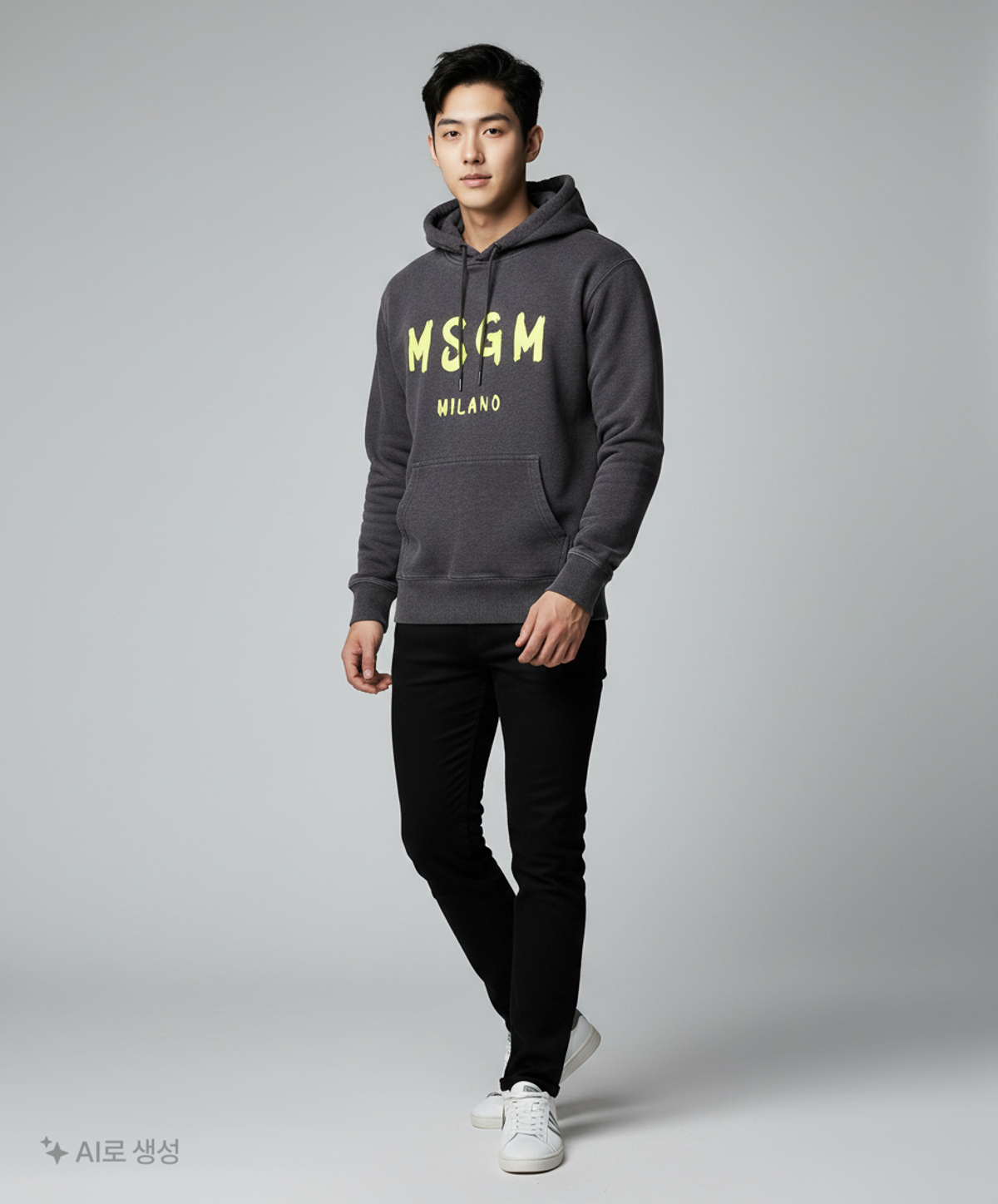 엠에스지엠(MSGM) 22FW 밀라노 로고 후드티 그레이 3340MM515F M