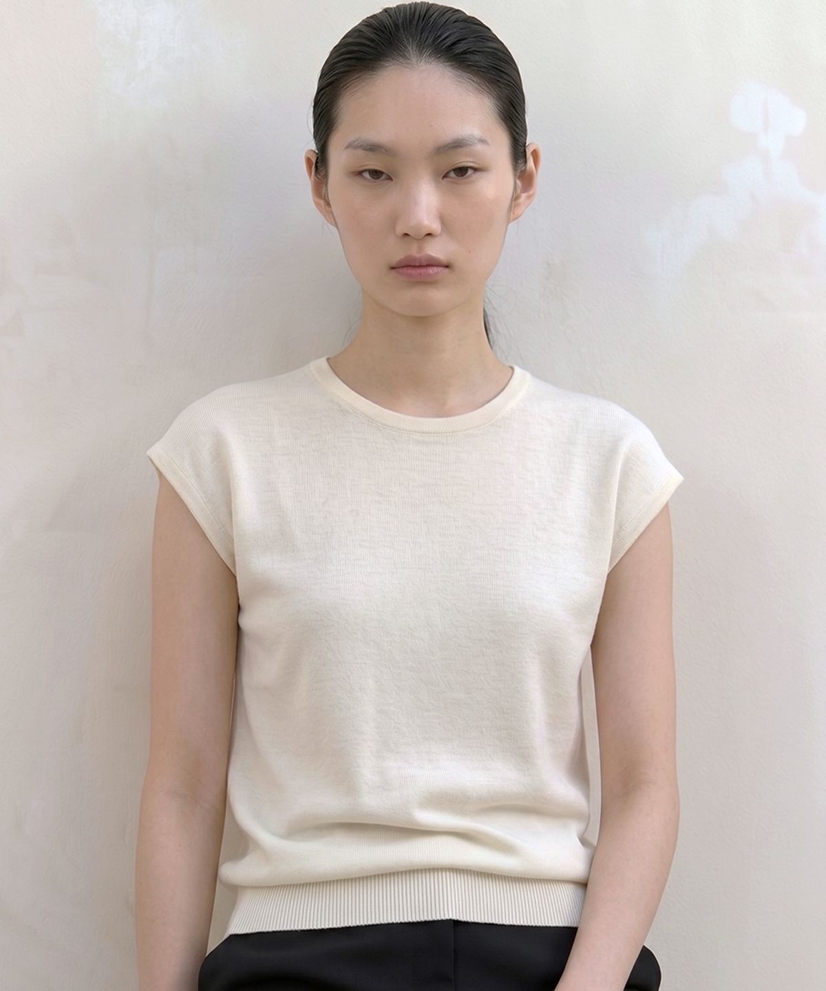 킴도(KIMDOH) Arlo Ribbed Round Cap Top Ivory