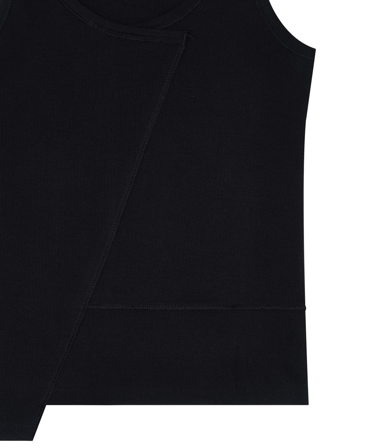 하프앤하프(HALF AND HALF) Asymmetrical Layered Sleeveless Top (eyelet)