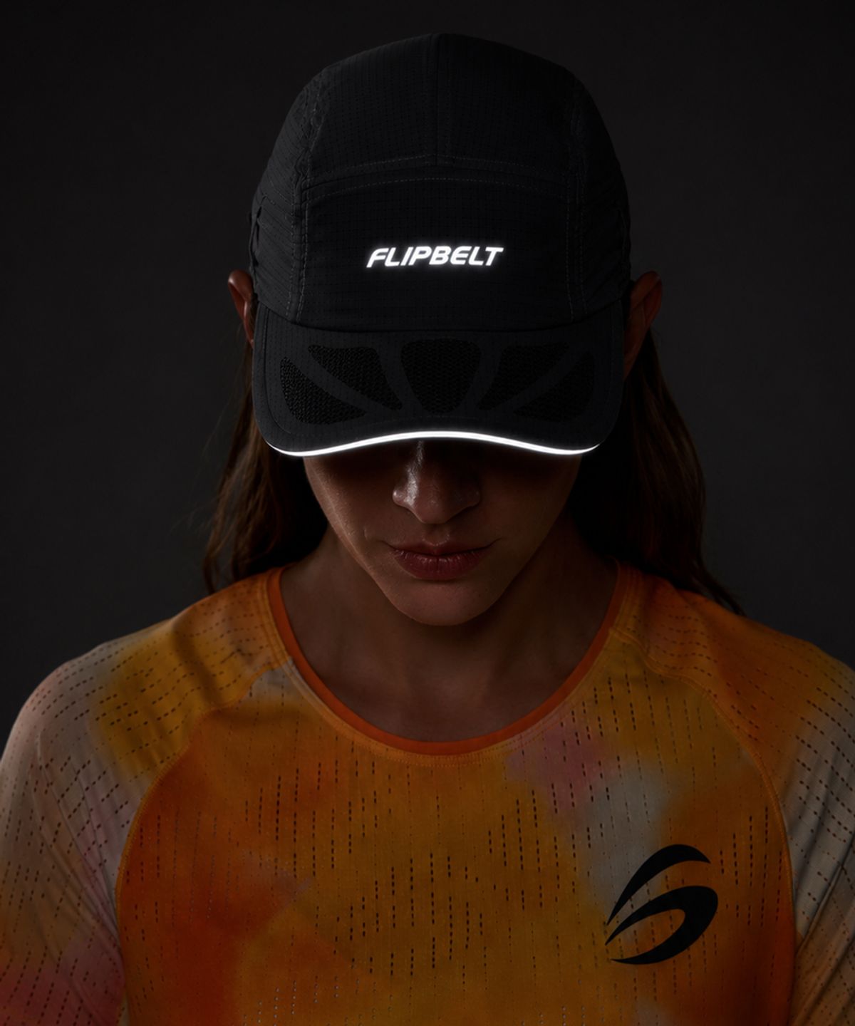 플립벨트(FLIPBELT) 레이스 캡 스포츠 러닝모자 블랙