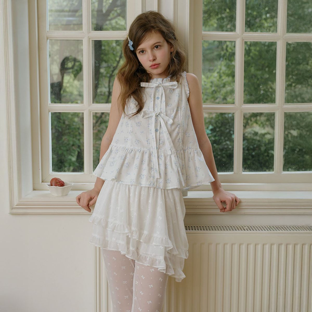 쎄무아듀(CEST MOIDEW) Cest_Floral ribbon sleeveless blouse