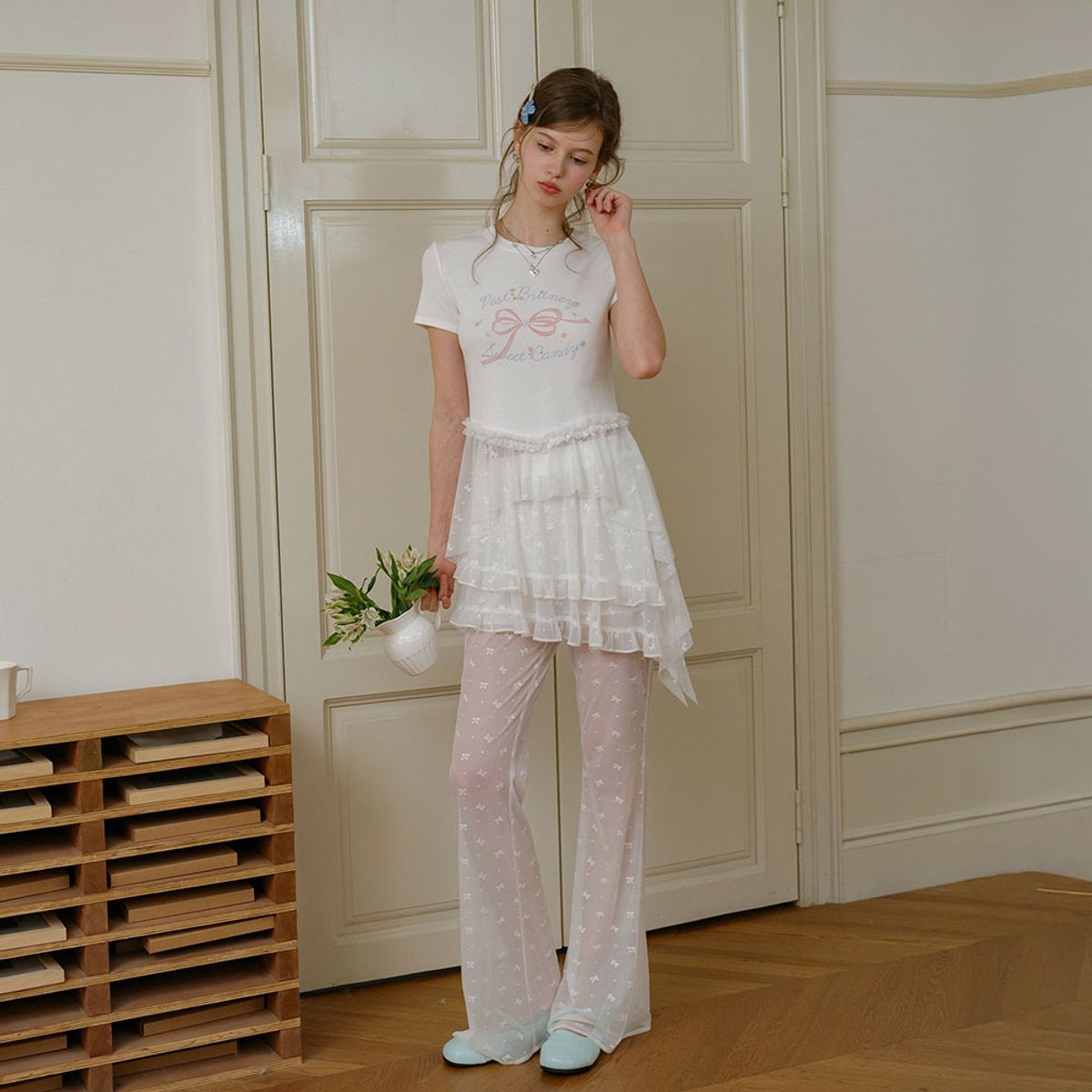 쎄무아듀(CEST MOIDEW) Cest_Lace frill layered top