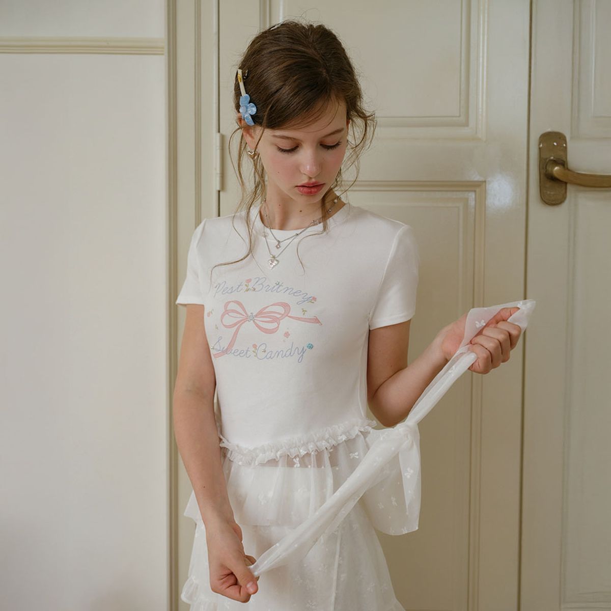 쎄무아듀(CEST MOIDEW) Cest_Lace frill layered top