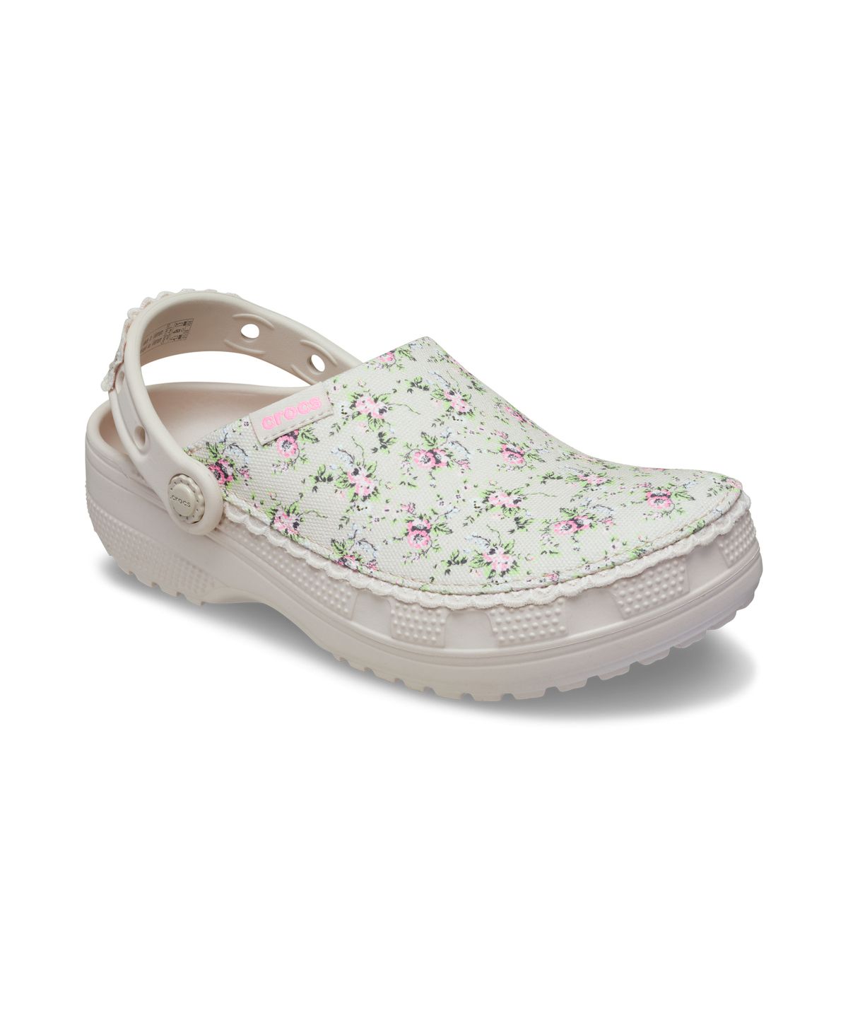 크록스키즈(CROCS KIDS) 클래식 크래프티드 디치 플로럴 클로그 키즈 - 코코아 크림 / 213974-2PL