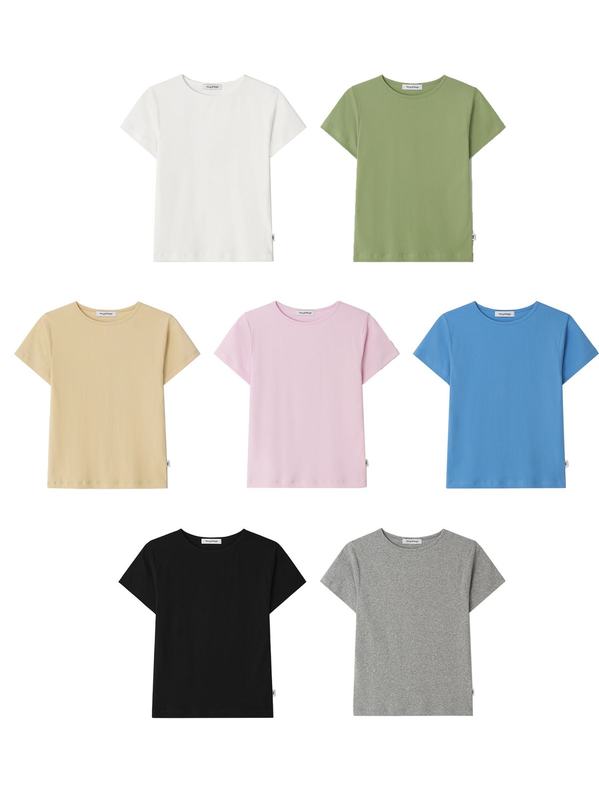머지앤밍글(MERGE&MINGLE) [3SET] M& Essential Basic Short Sleeve T-Shirt 8colors