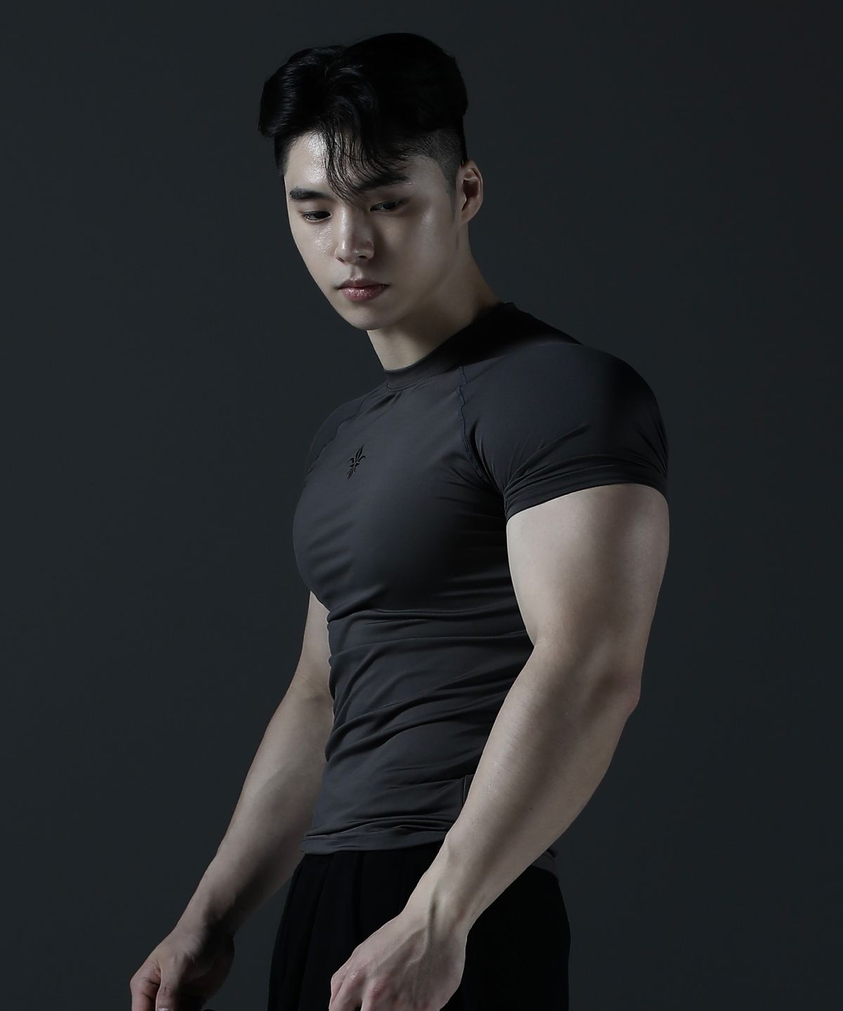 카미드(CARMID) 컴프레션 반팔 [다크그레이]
