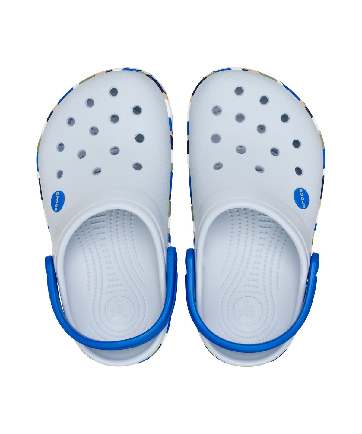 크록스키즈(CROCS KIDS) 크록밴드 쉐브론 밴드 클로그 키즈 - 스틸/블루 블레이즈 / 213839-1G1