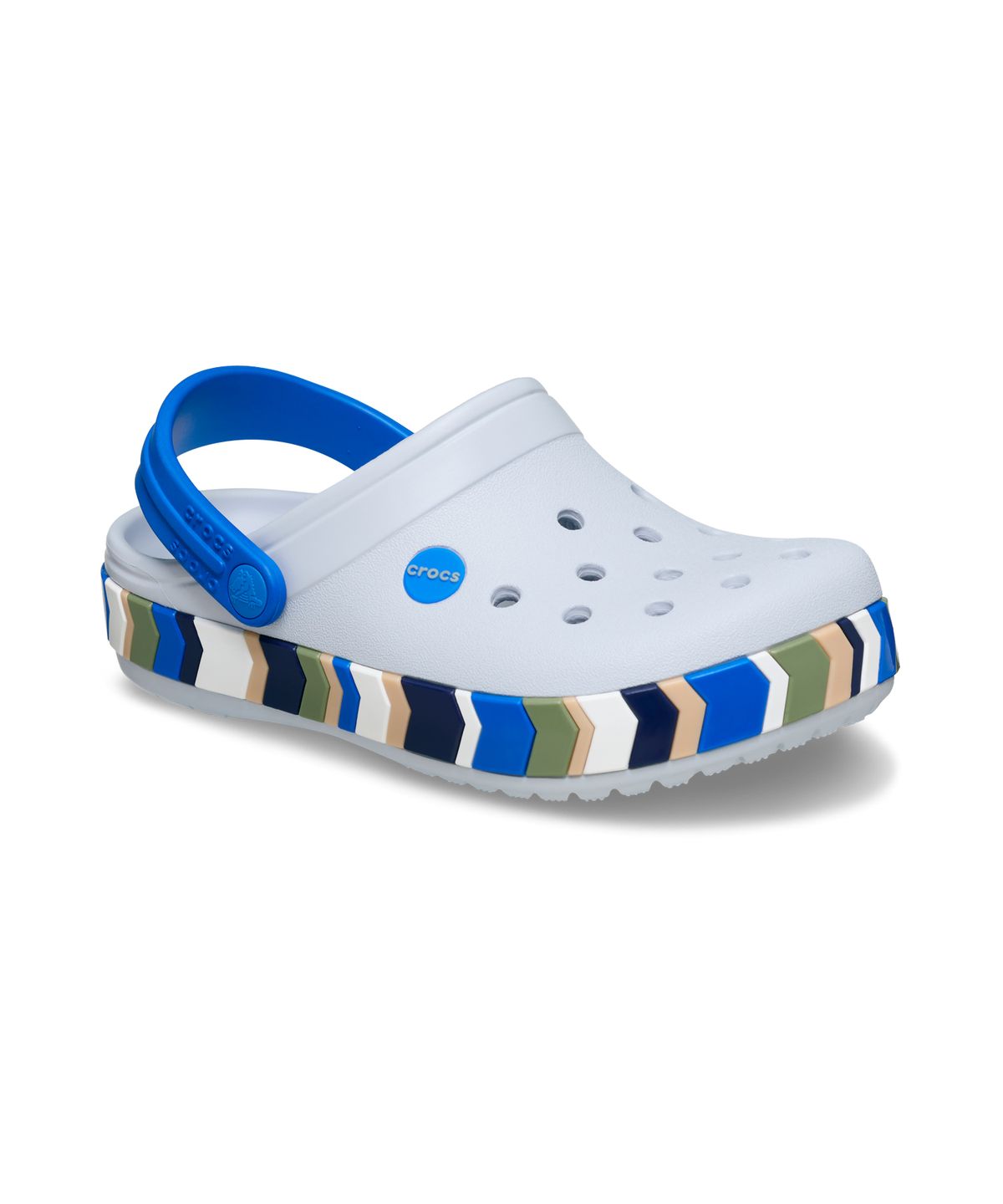 크록스키즈(CROCS KIDS) 크록밴드 쉐브론 밴드 클로그 키즈 - 스틸/블루 블레이즈 / 213839-1G1