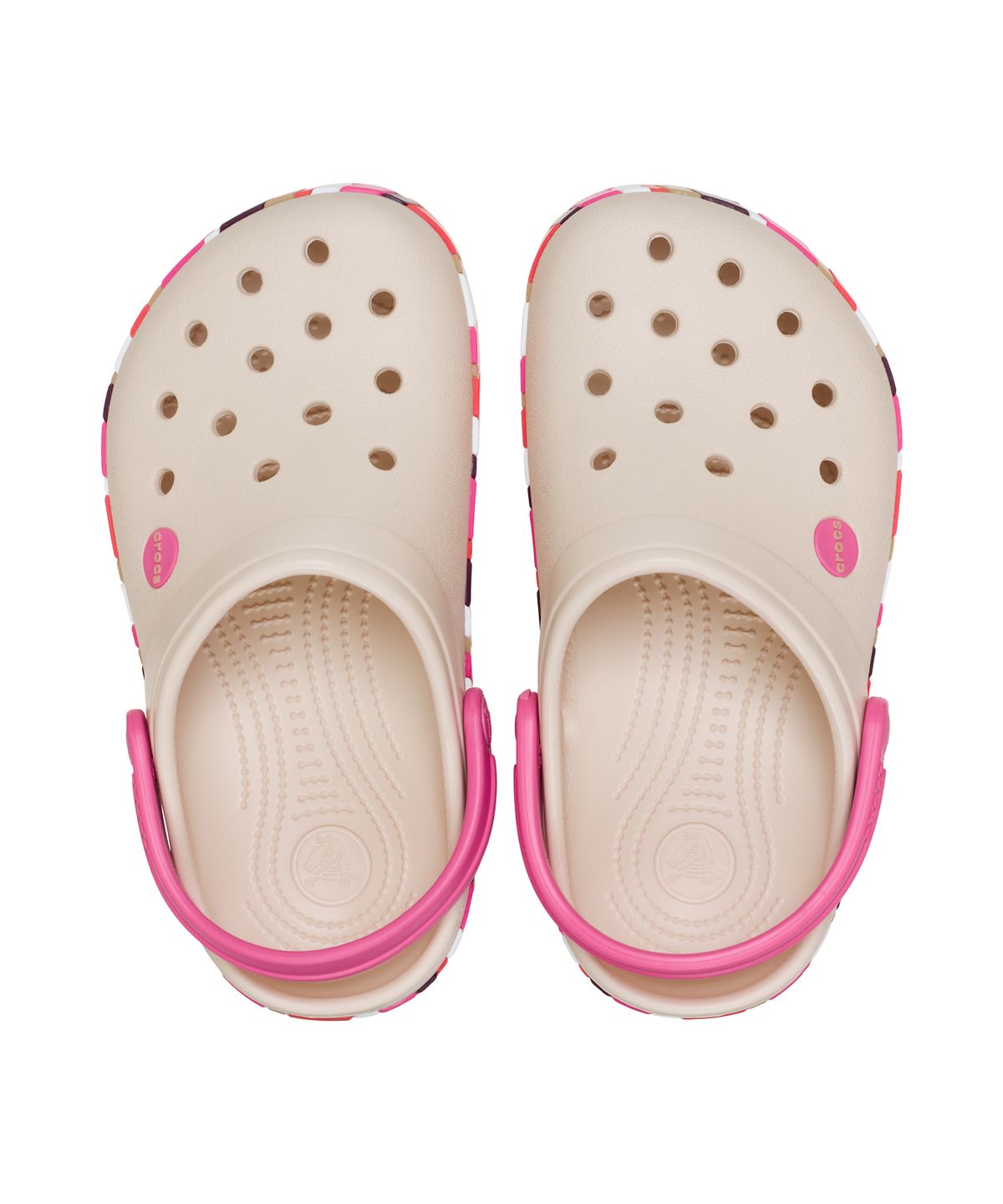 크록스키즈(CROCS KIDS) 크록밴드 쉐브론 밴드 클로그 키즈 - 프라페/콰이어트 로즈 / 213839-2QC
