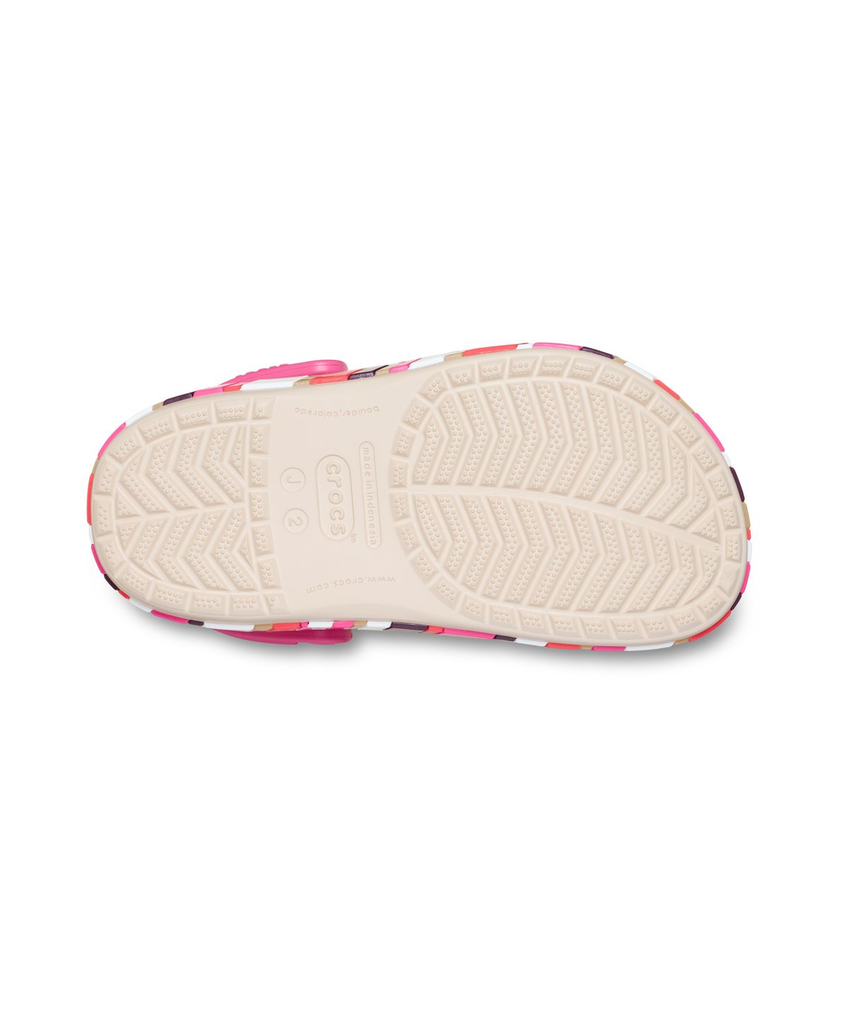크록스키즈(CROCS KIDS) 크록밴드 쉐브론 밴드 클로그 키즈 - 프라페/콰이어트 로즈 / 213839-2QC