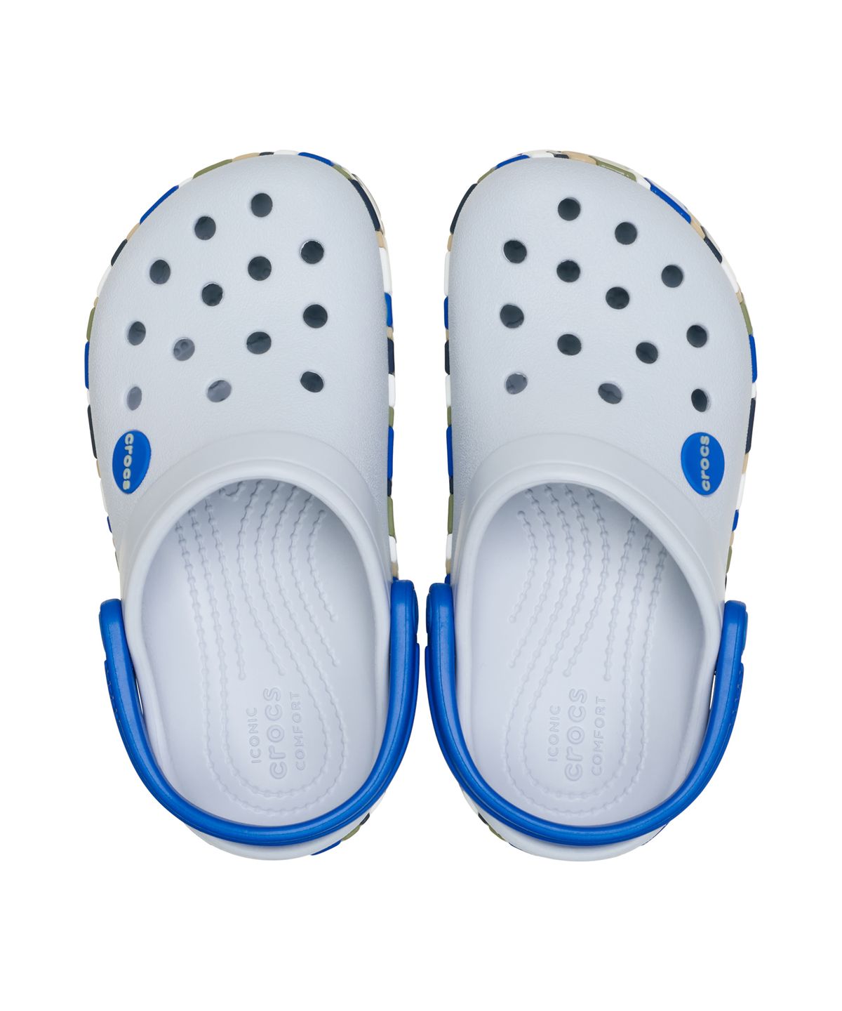 크록스키즈(CROCS KIDS) 크록밴드 쉐브론 밴드 클로그 토들러 - 스틸/블루 블레이즈 / 213840-1G1