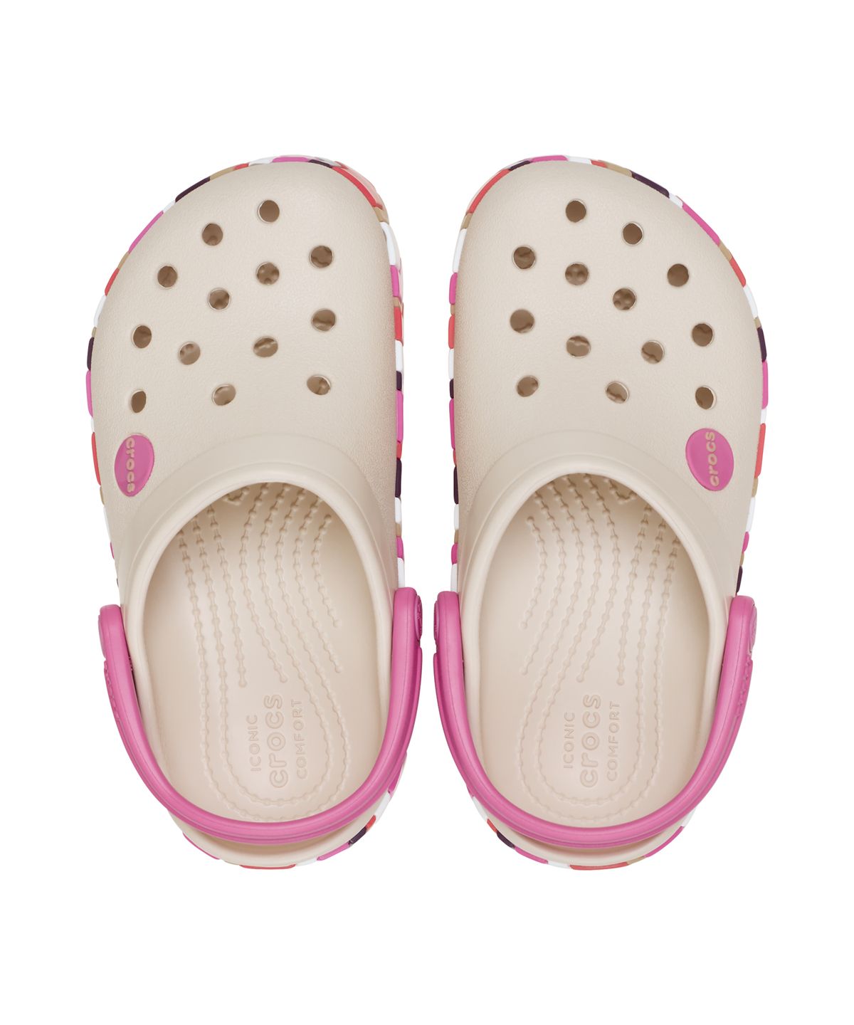 크록스키즈(CROCS KIDS) 크록밴드 쉐브론 밴드 클로그 토들러 - 프라페/콰이어트 로즈 / 213840-2QC