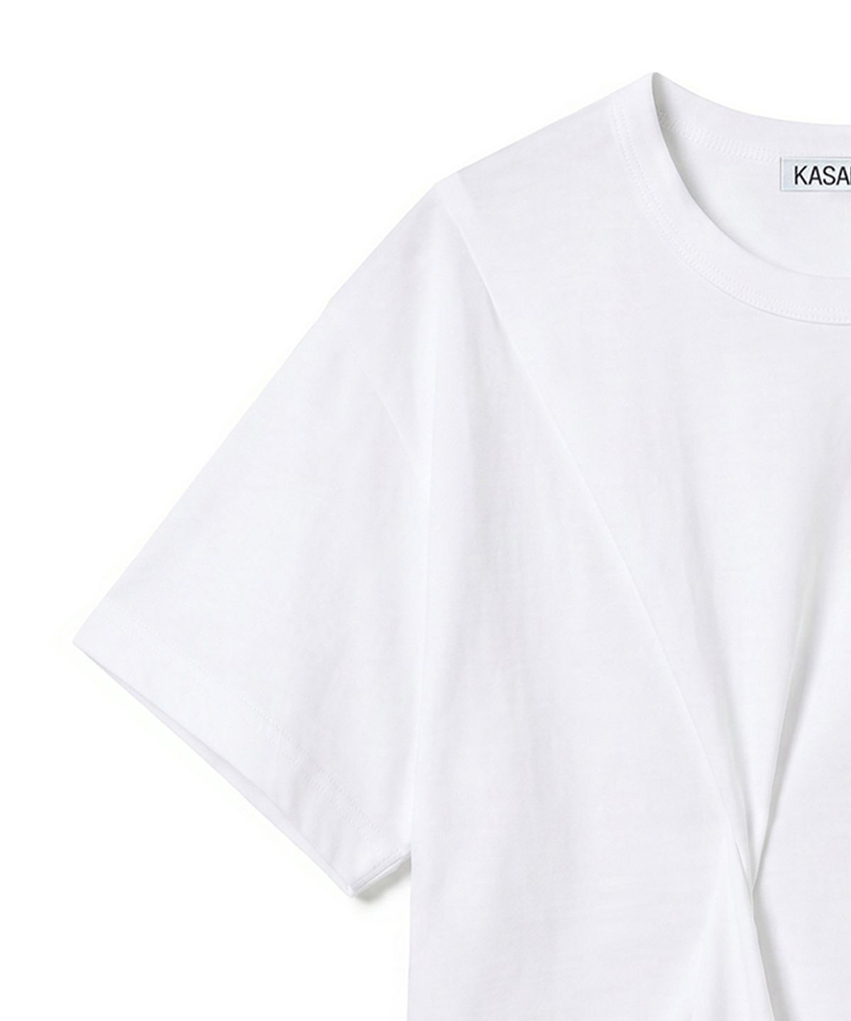 카사카사(KASAKASA) White Asym Draped T-Shirt