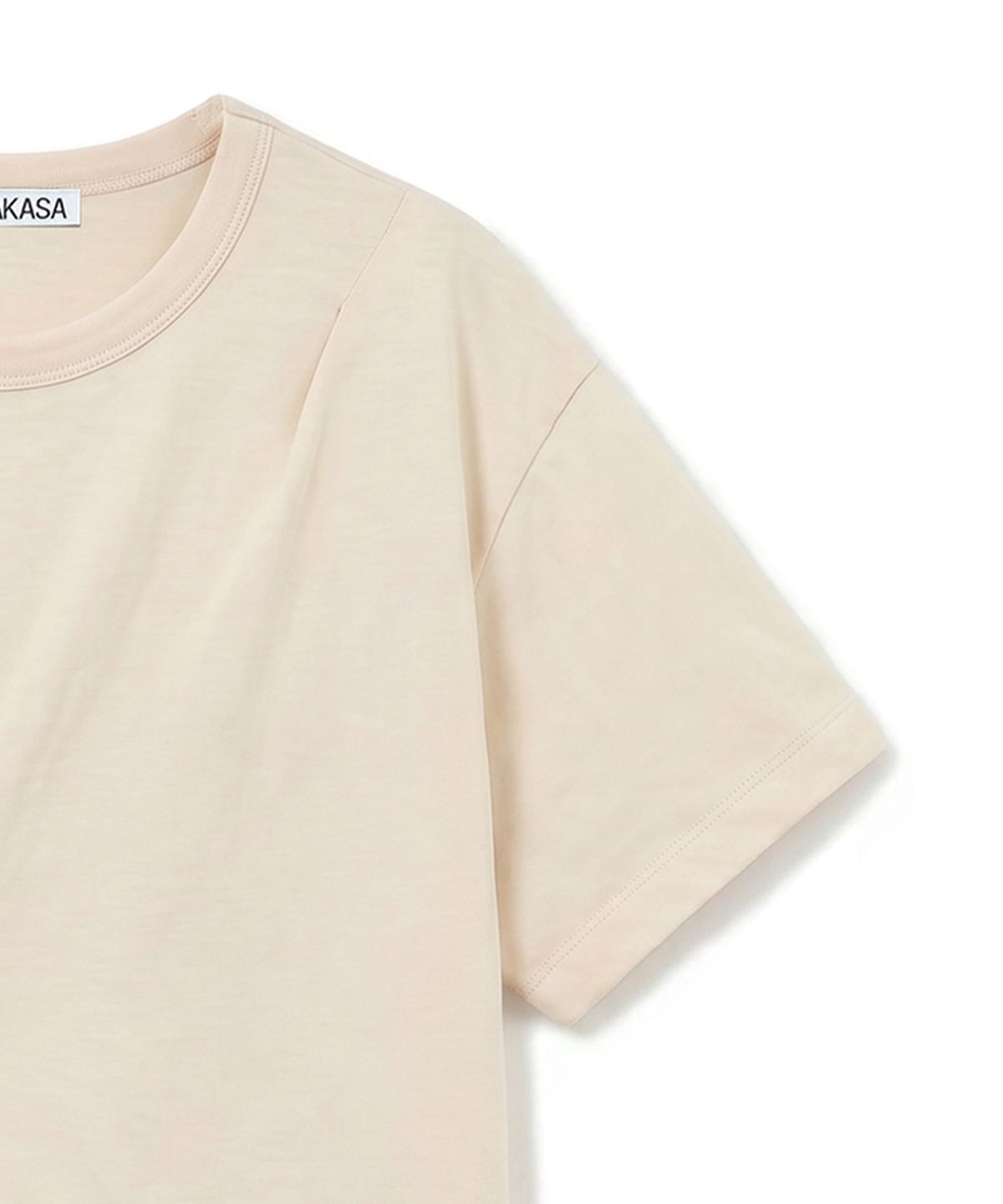 카사카사(KASAKASA) Beige Asym Draped T-Shirt