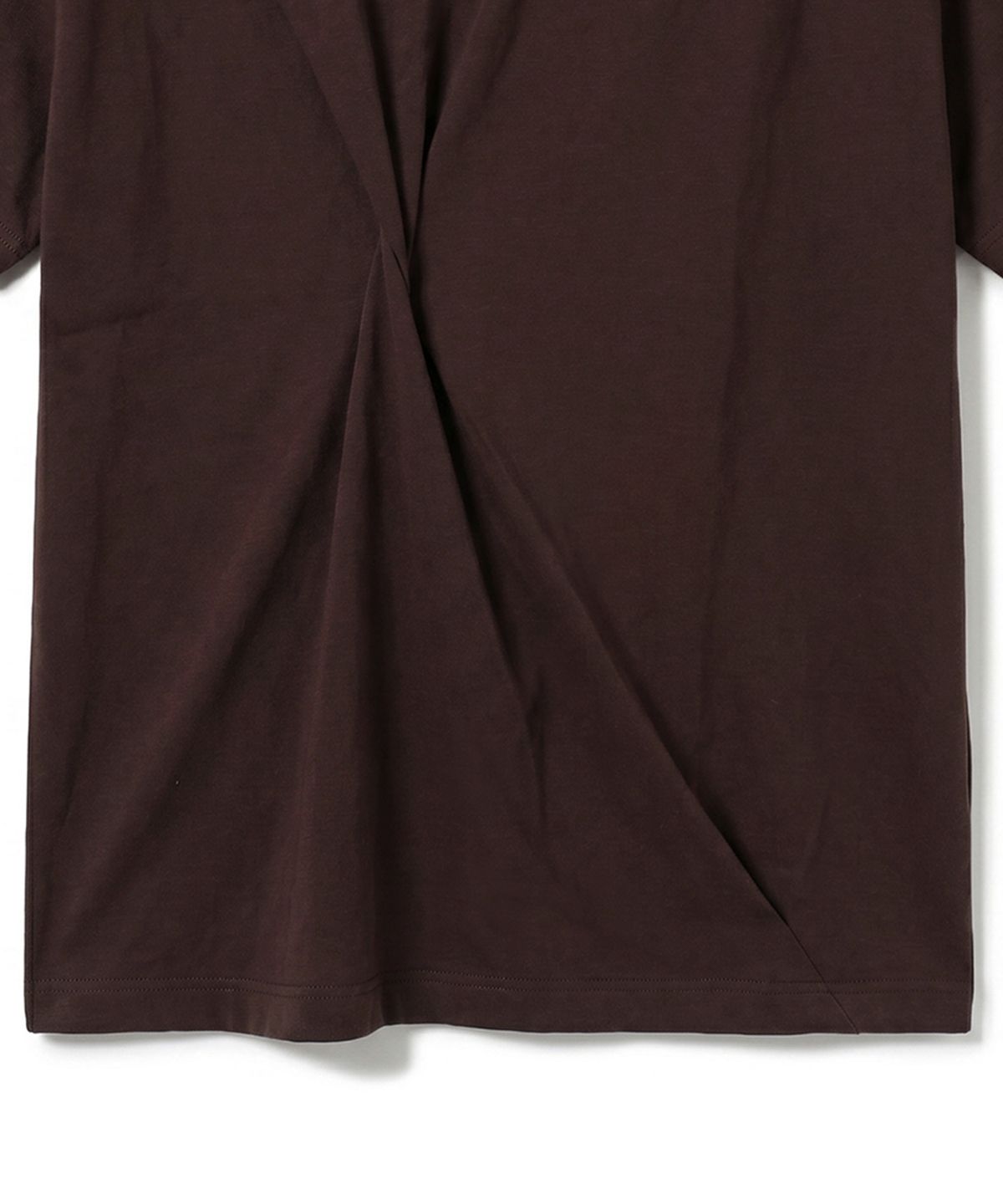 카사카사(KASAKASA) Brown Asym Draped T-Shirt