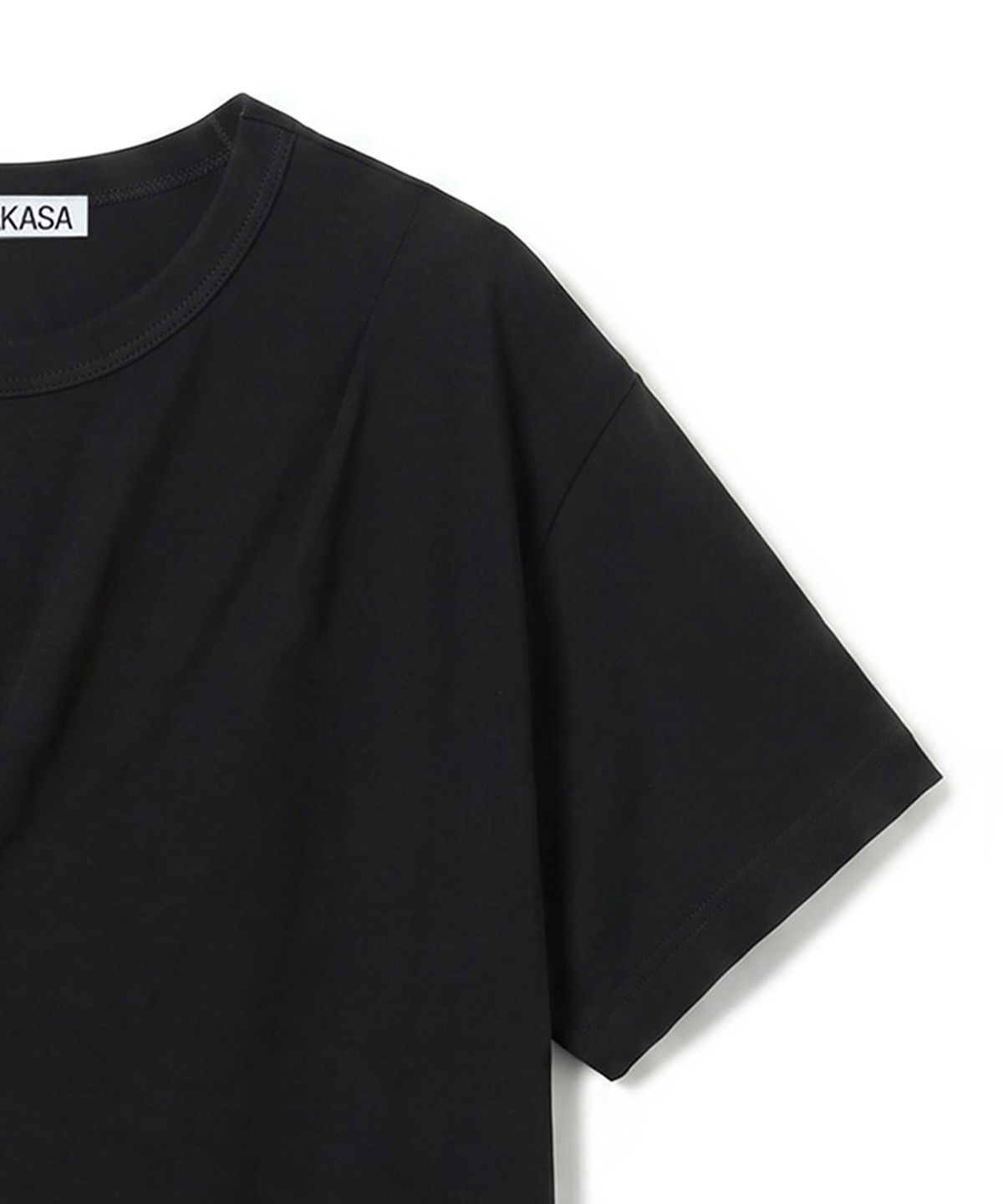 카사카사(KASAKASA) Black Asym Draped T-Shirt
