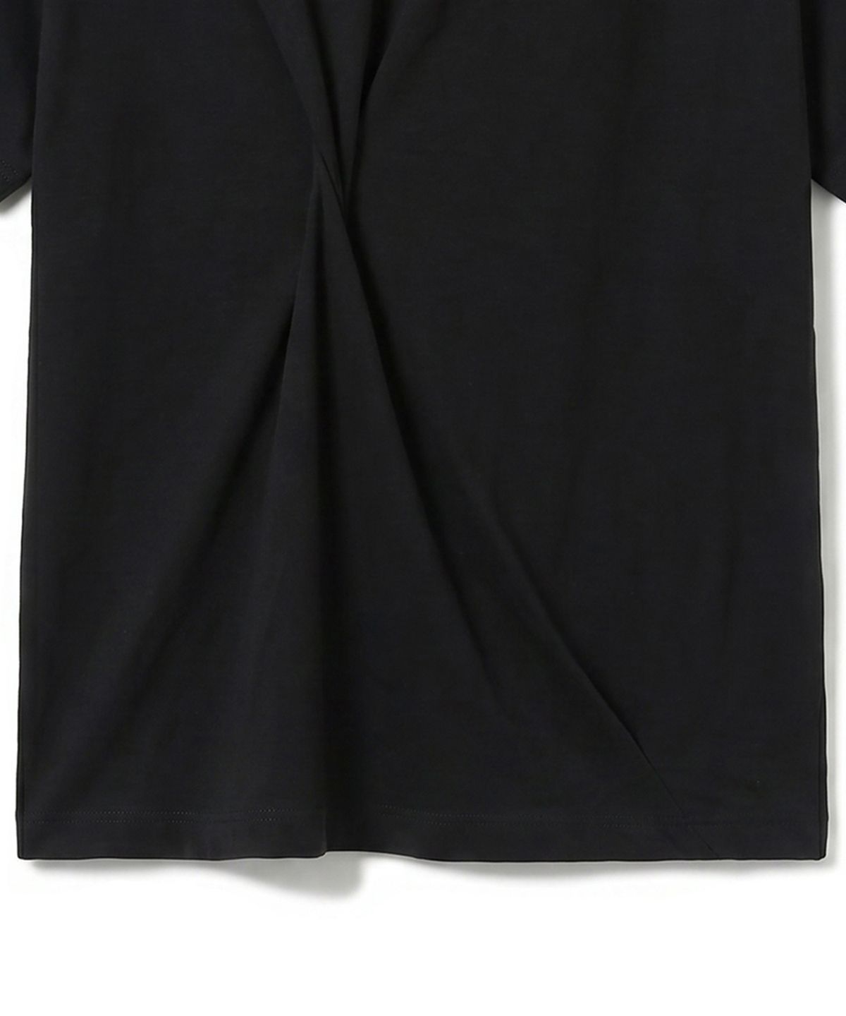 카사카사(KASAKASA) Black Asym Draped T-Shirt