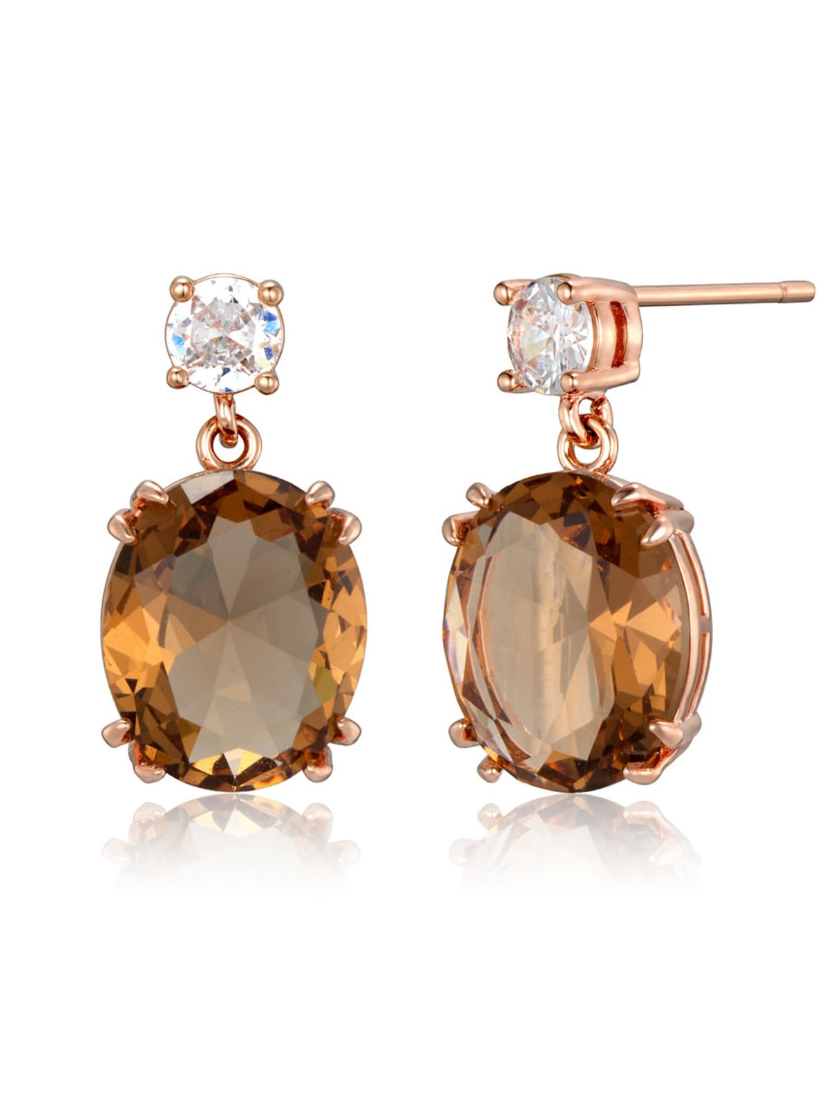 엘르주얼리(ELLEJEWELRY) 14K GF 볼드 큐빅 투핀 귀걸이 ELGPEE582