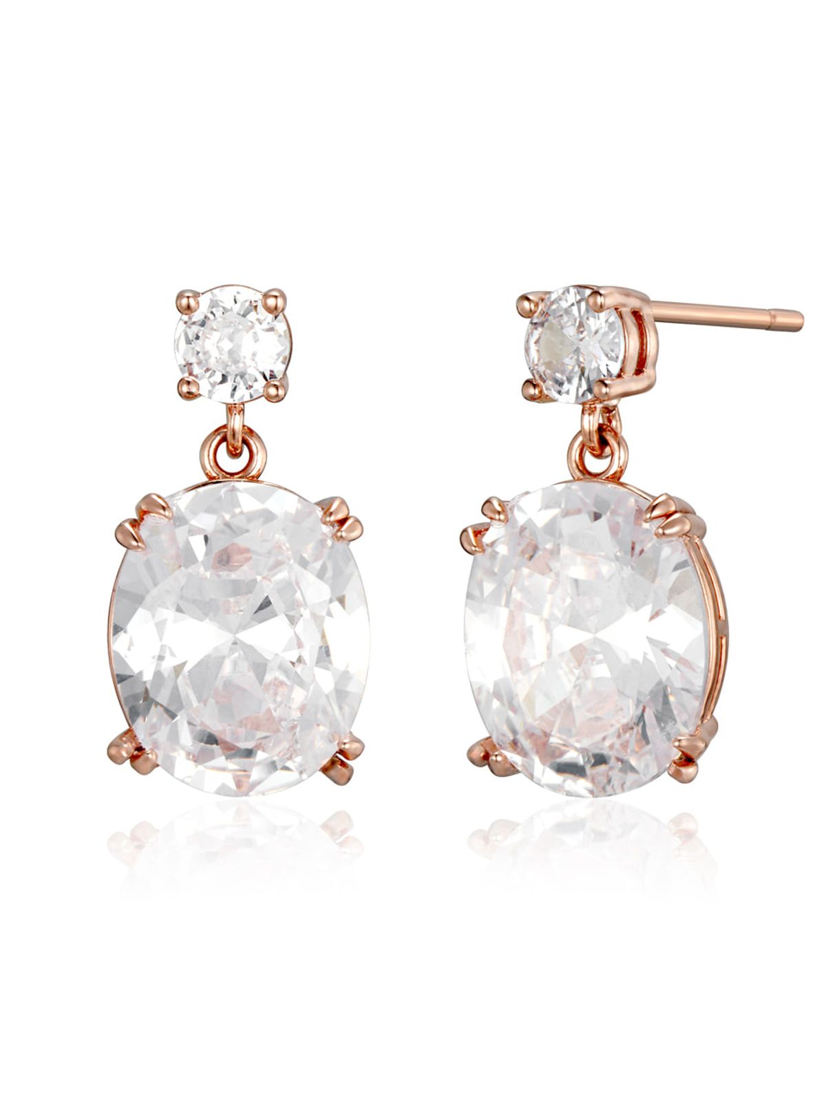 엘르주얼리(ELLEJEWELRY) 14K GF 볼드 큐빅 투핀 귀걸이 ELGPEE582