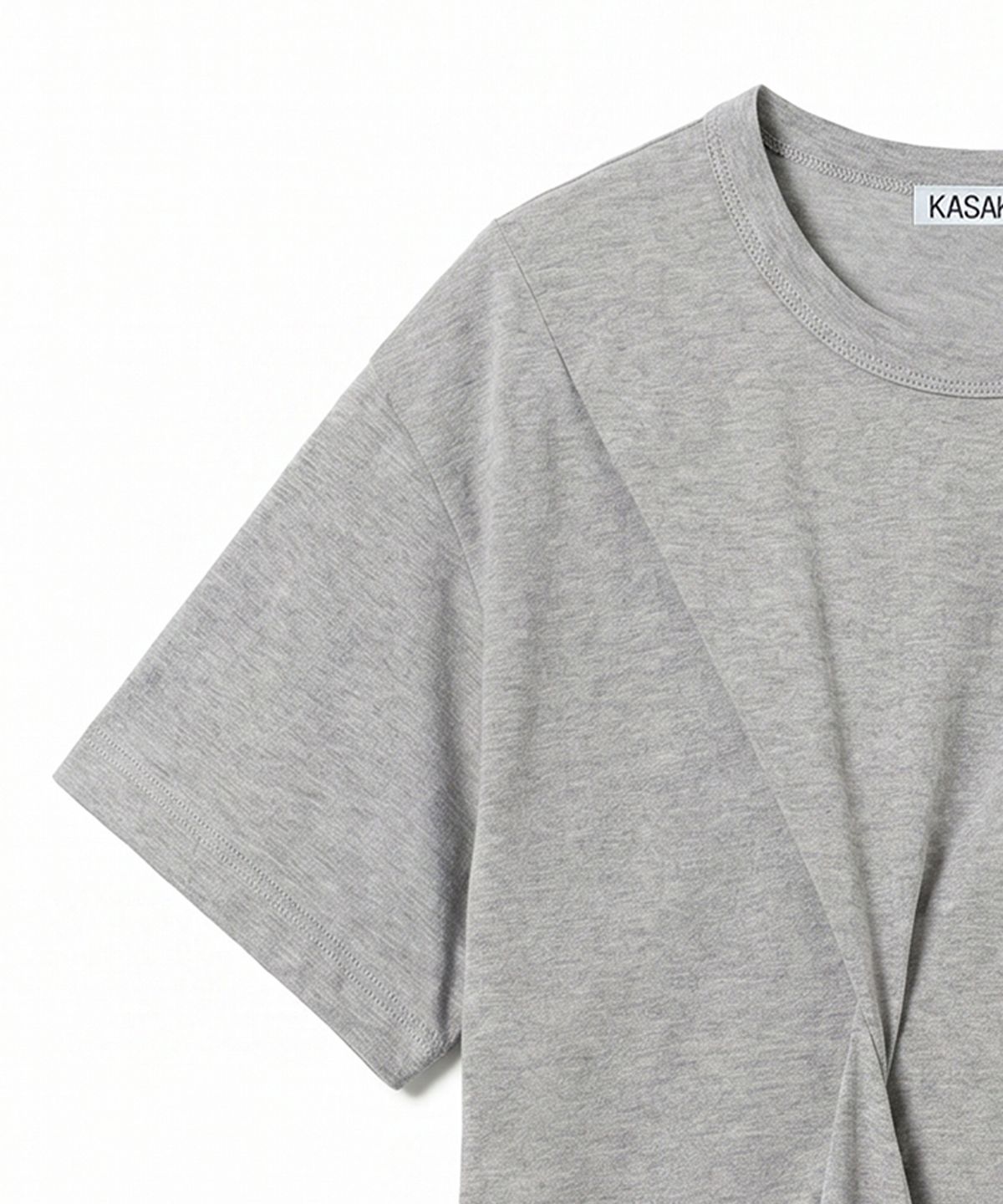 카사카사(KASAKASA) Grey Asym Draped T-Shirt