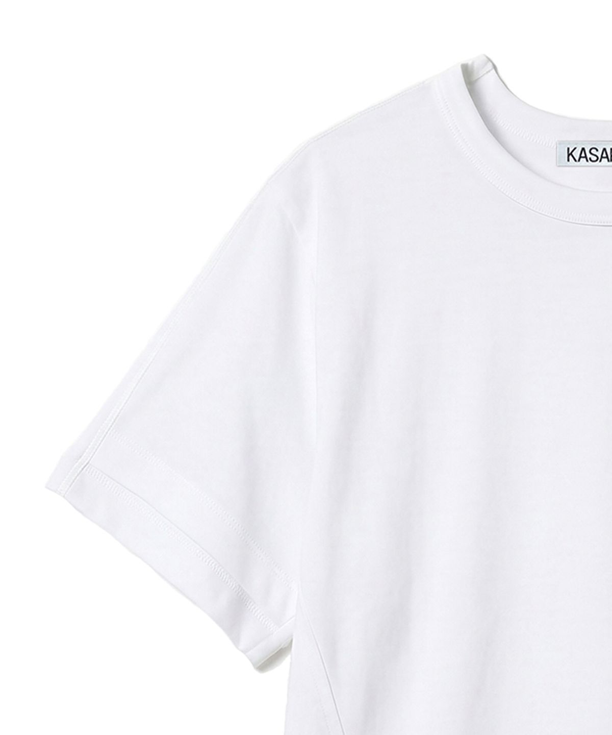 카사카사(KASAKASA) White  Shifted Line T-Shirt