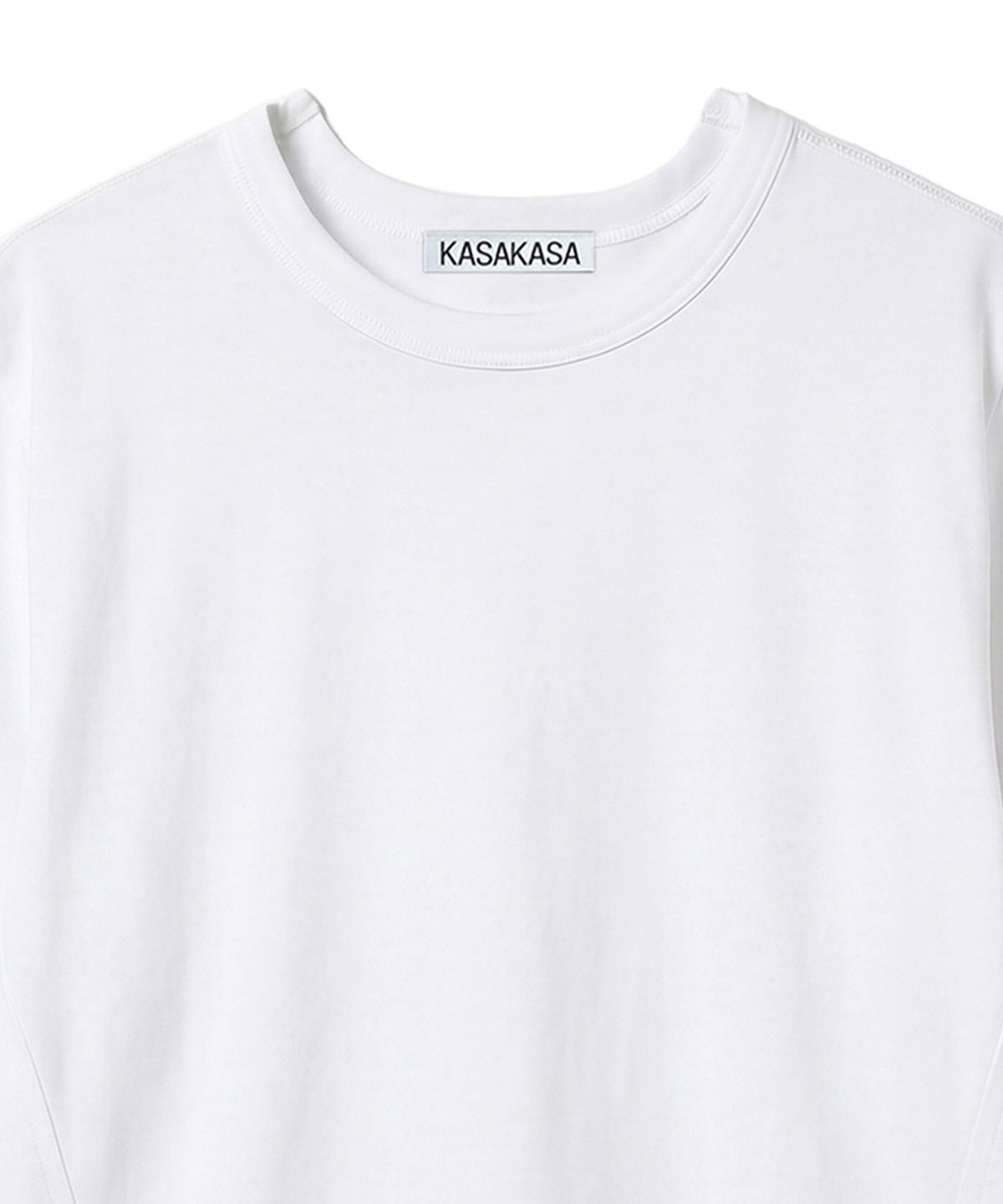카사카사(KASAKASA) White  Shifted Line T-Shirt