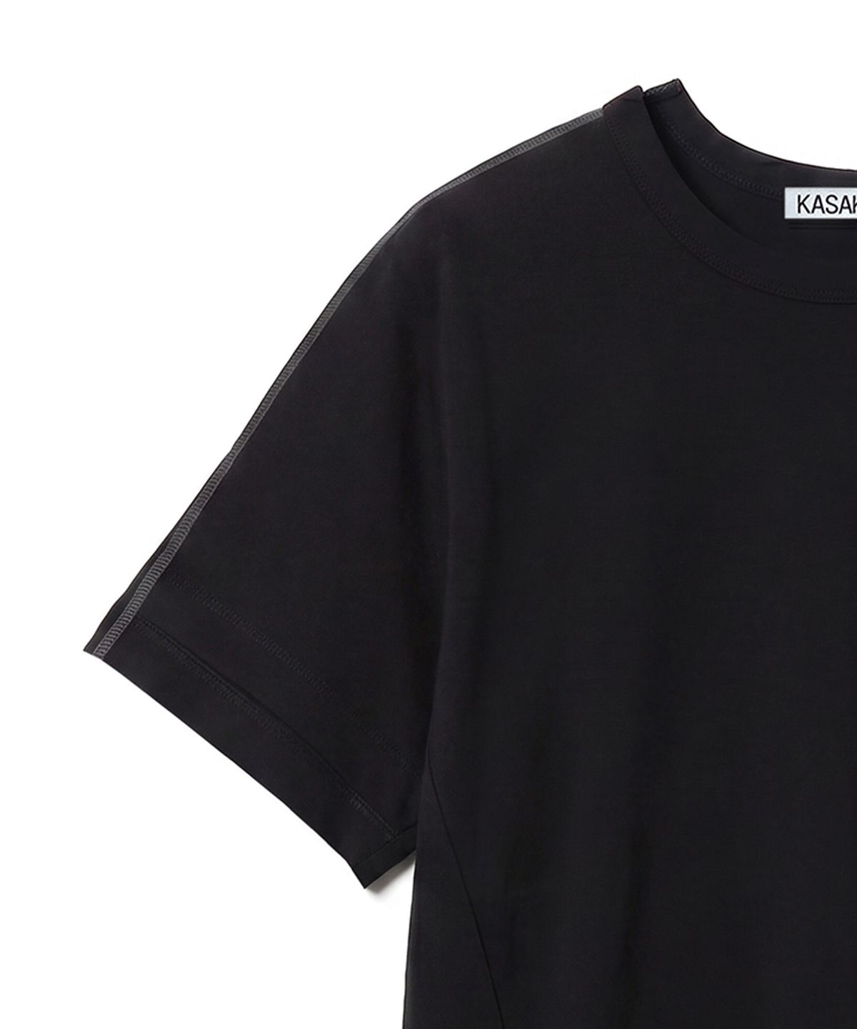 카사카사(KASAKASA) Black Shifted Line T-Shirt