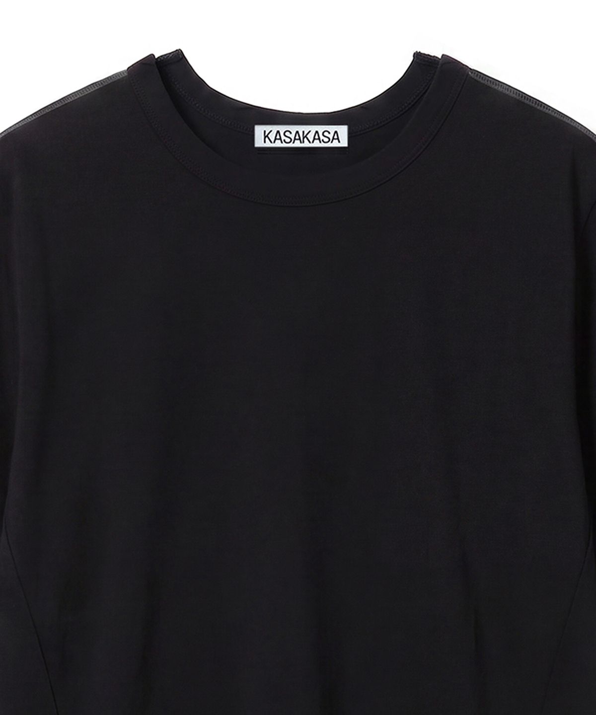 카사카사(KASAKASA) Black Shifted Line T-Shirt