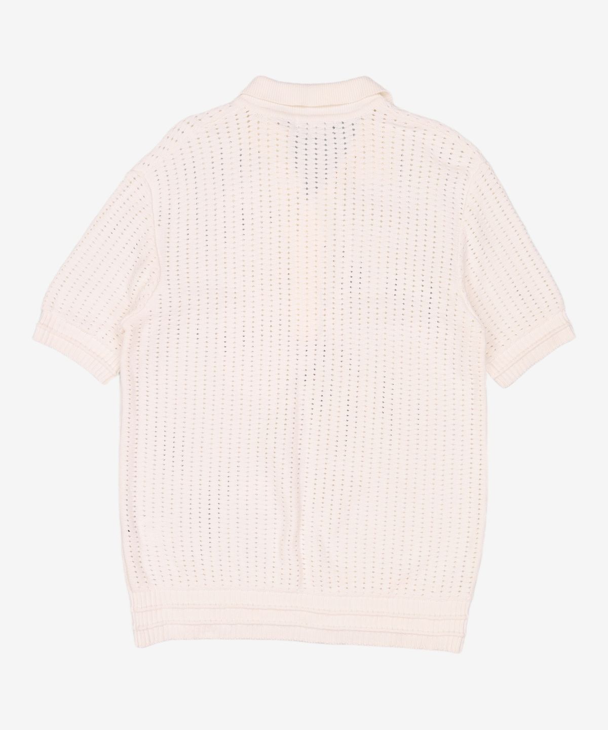메종미네드(MAISON MINED) BUTTER CREAM KNIT HALF SHIRTS M
