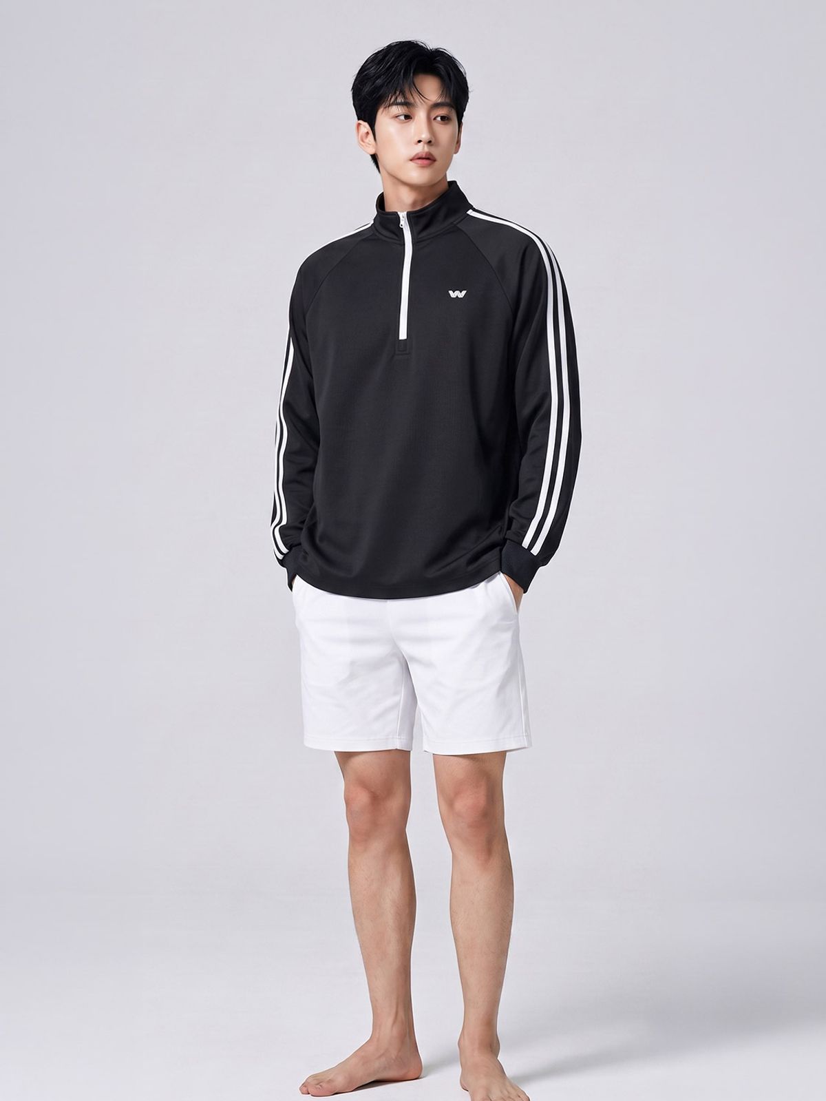 비키비키(BIKIBIKI) 남성용 하프집업 트립 래쉬가드