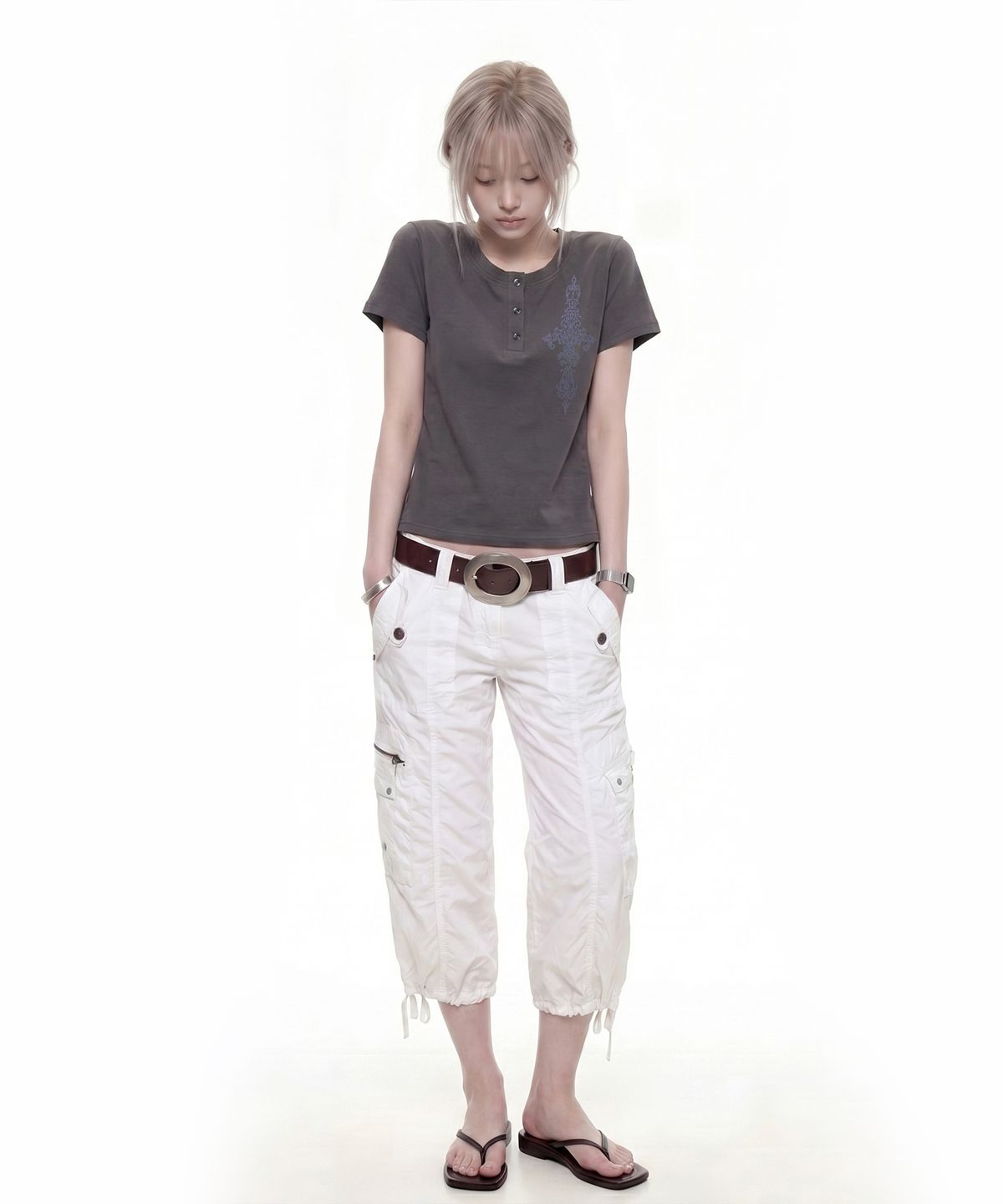그레이버(GRAVER) [UNISEX]SIMCROSS 헨리넥반팔티_2color