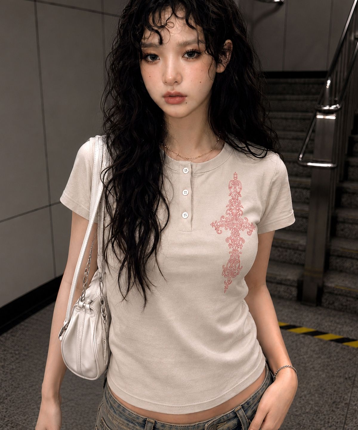 그레이버(GRAVER) [UNISEX]SIMCROSS 헨리넥반팔티_2color