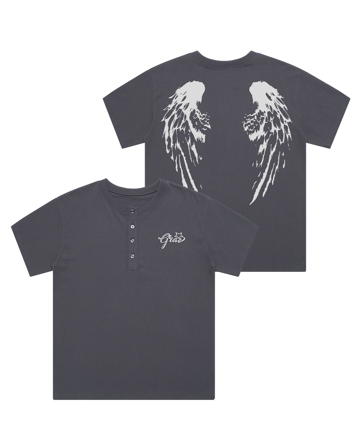 그레이버(GRAVER) [UNISEX]WINGS 헨리넥반팔티_2color