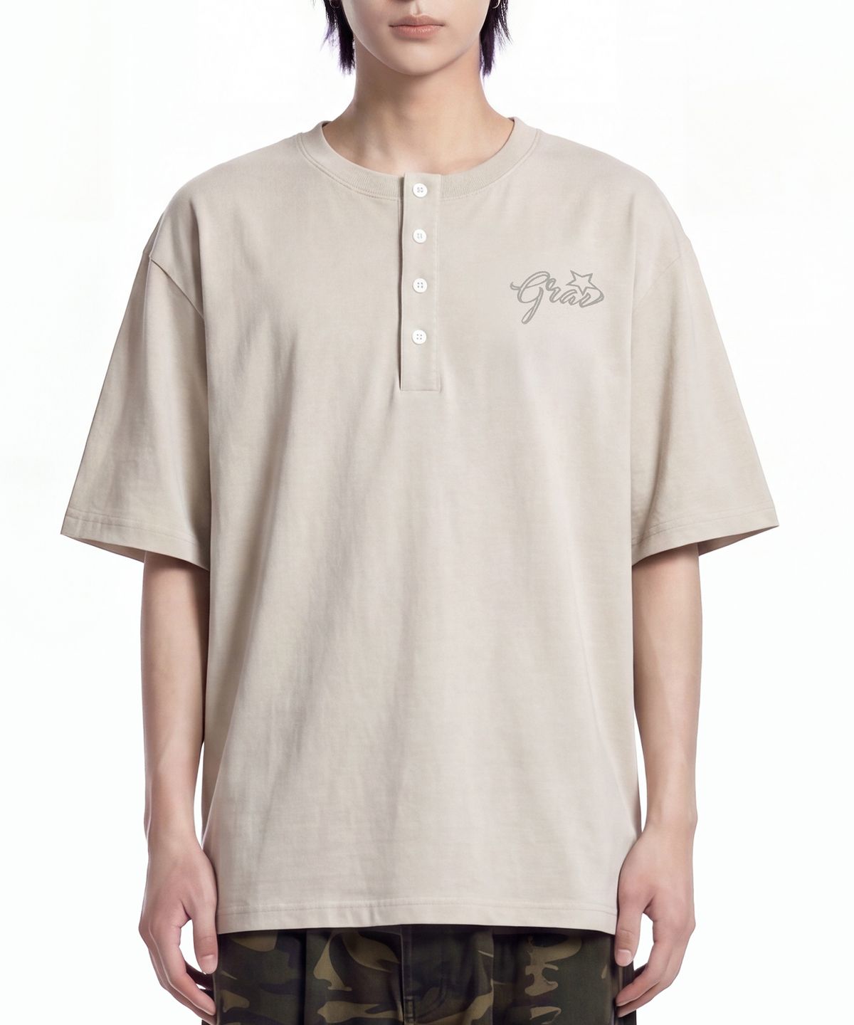 그레이버(GRAVER) [UNISEX]WINGS 헨리넥반팔티_2color