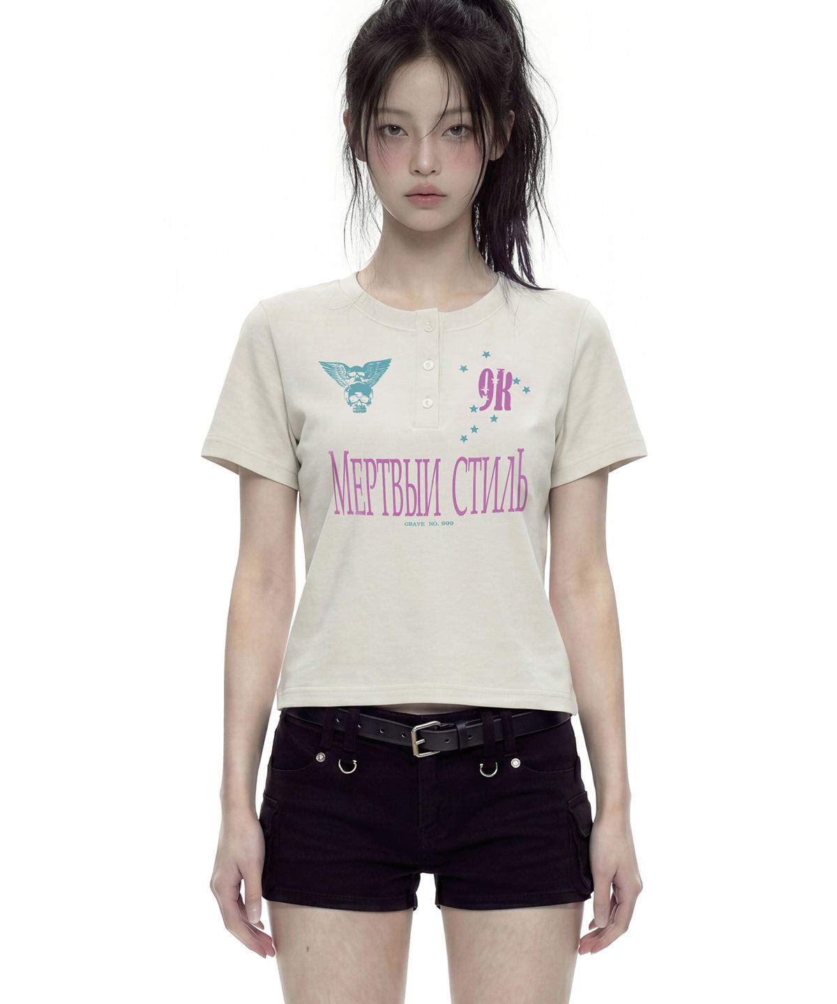 그레이버(GRAVER) [UNISEX]NO999 헨리넥반팔티_2color