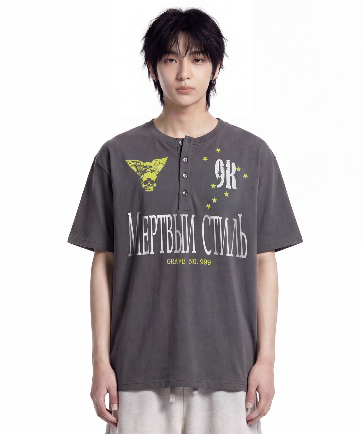 그레이버(GRAVER) [UNISEX]NO999 헨리넥반팔티_2color